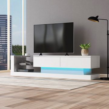 Odikalo TV-Schrank Sideboard Lowboard Lagerschrank Hochglanz 1,4 m lang 16 Farben LED
