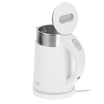 Adler Wasserkocher AD 1372 White, 0,6 l, 800,00 W, Weiß 360° Drehbarer Sockel Wasserkessel Kanne Tee