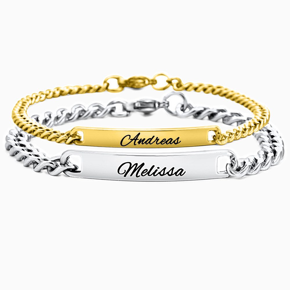 OTANTO Armband mit Gravur Partnerarmbänder mit Gravur Pärchen Armbänder