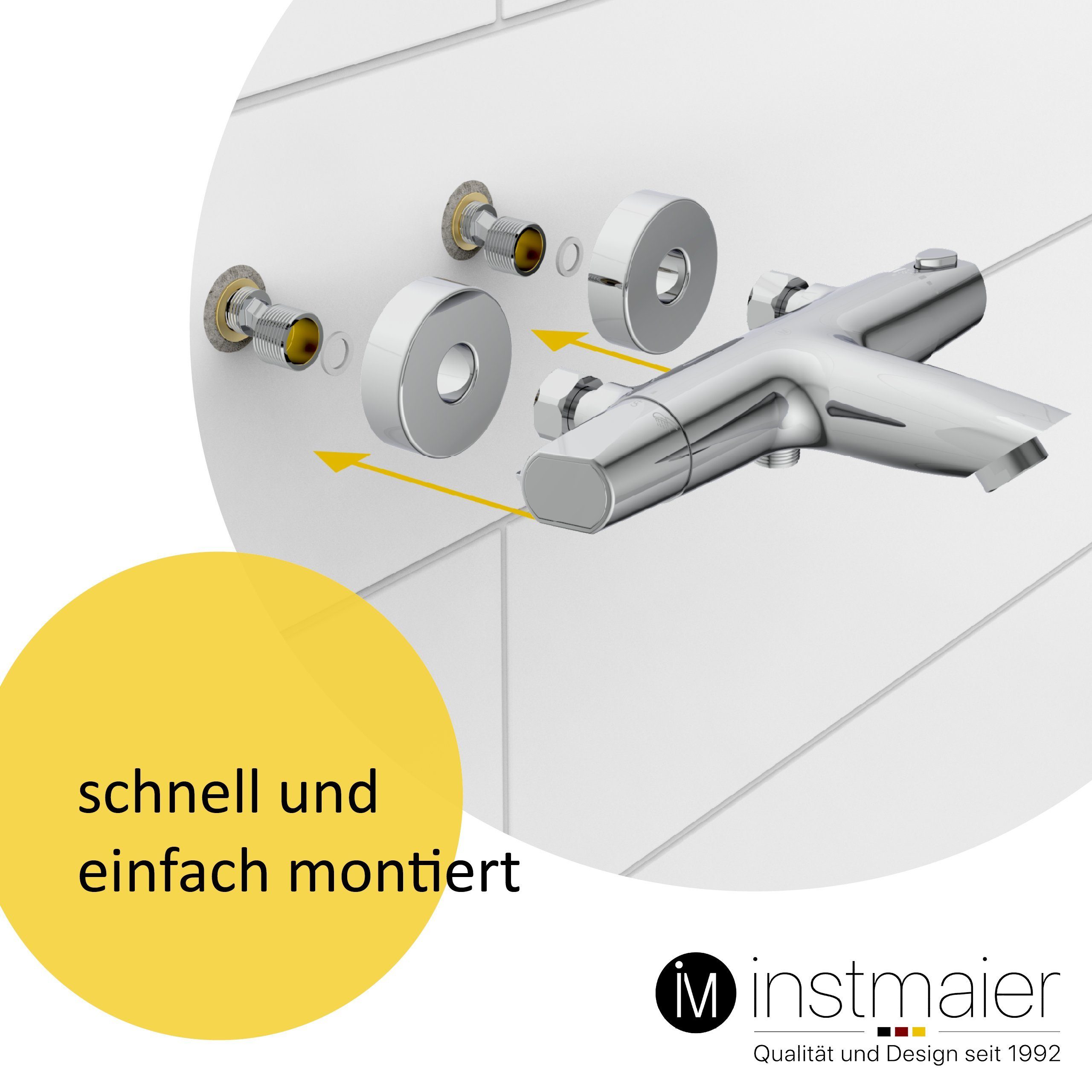 Wannenarmatur Chrom T2, Wannenfüllthermostat instmaier Mischbatterie hochwertiges