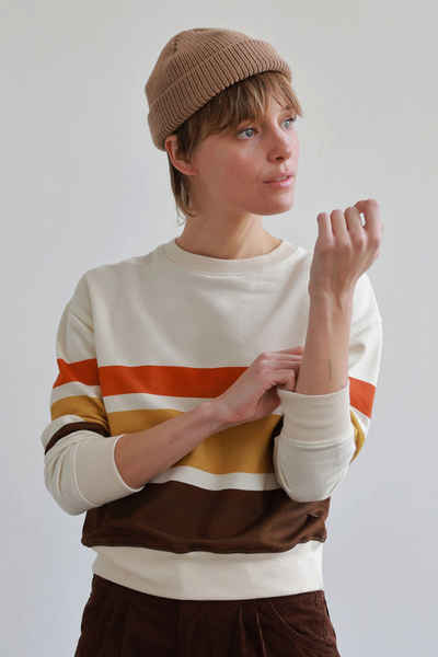 TWOTHIRDS Sweatshirt Lowendal - Positional Stripes extra gemütlich
