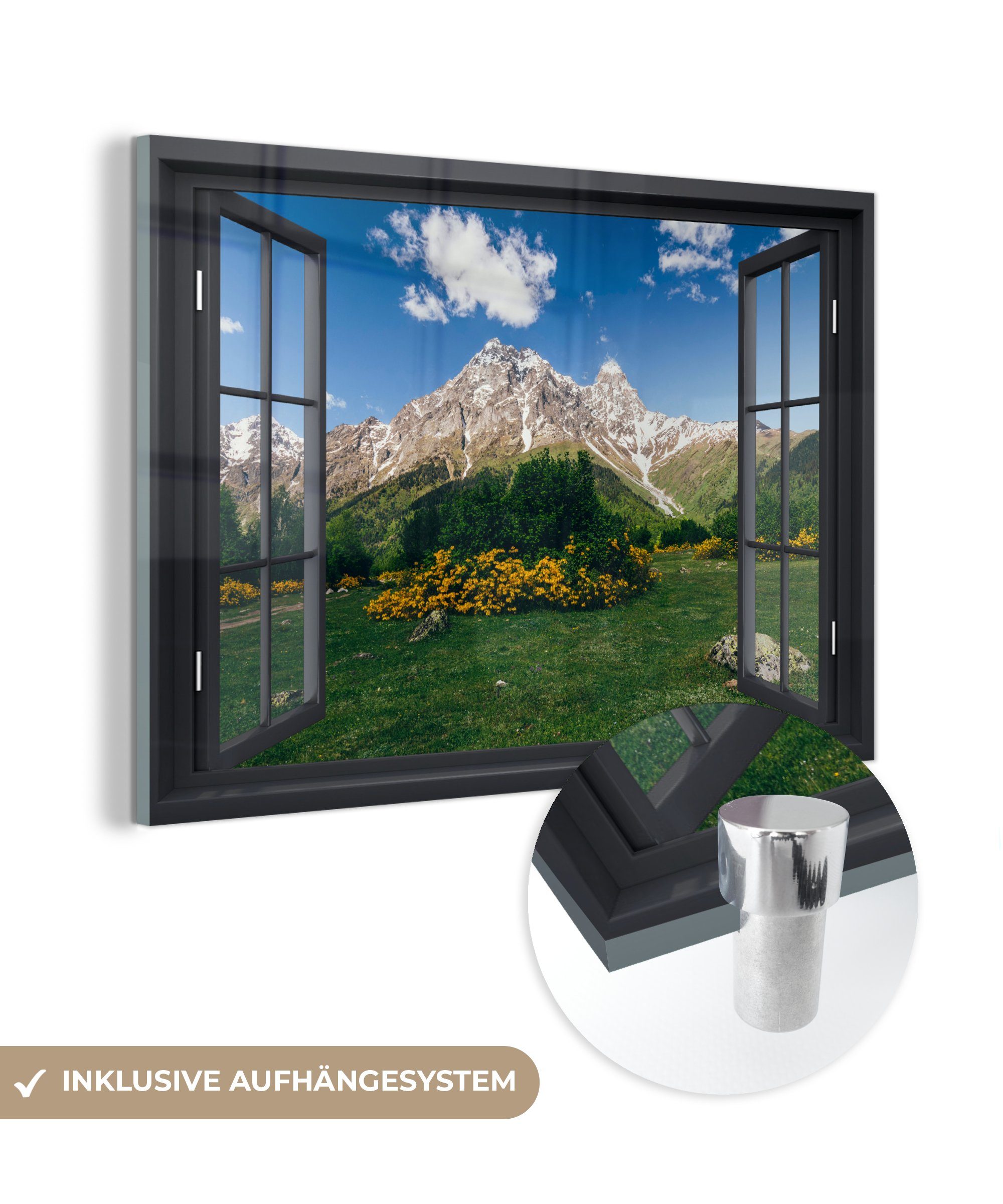 MuchoWow Acrylglasbild Aussicht - Natur - Berge, (1 St), Glasbilder - Bilder auf Glas Wandbild - Foto auf Glas - Wanddekoration