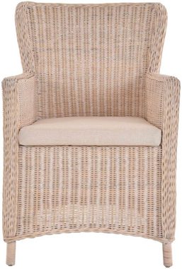 Krines Home Esszimmersessel 2er Set Rattansessel Skandinavischer Stil Natur Rattan Sessel, Armlehnsessel, Esszimmer