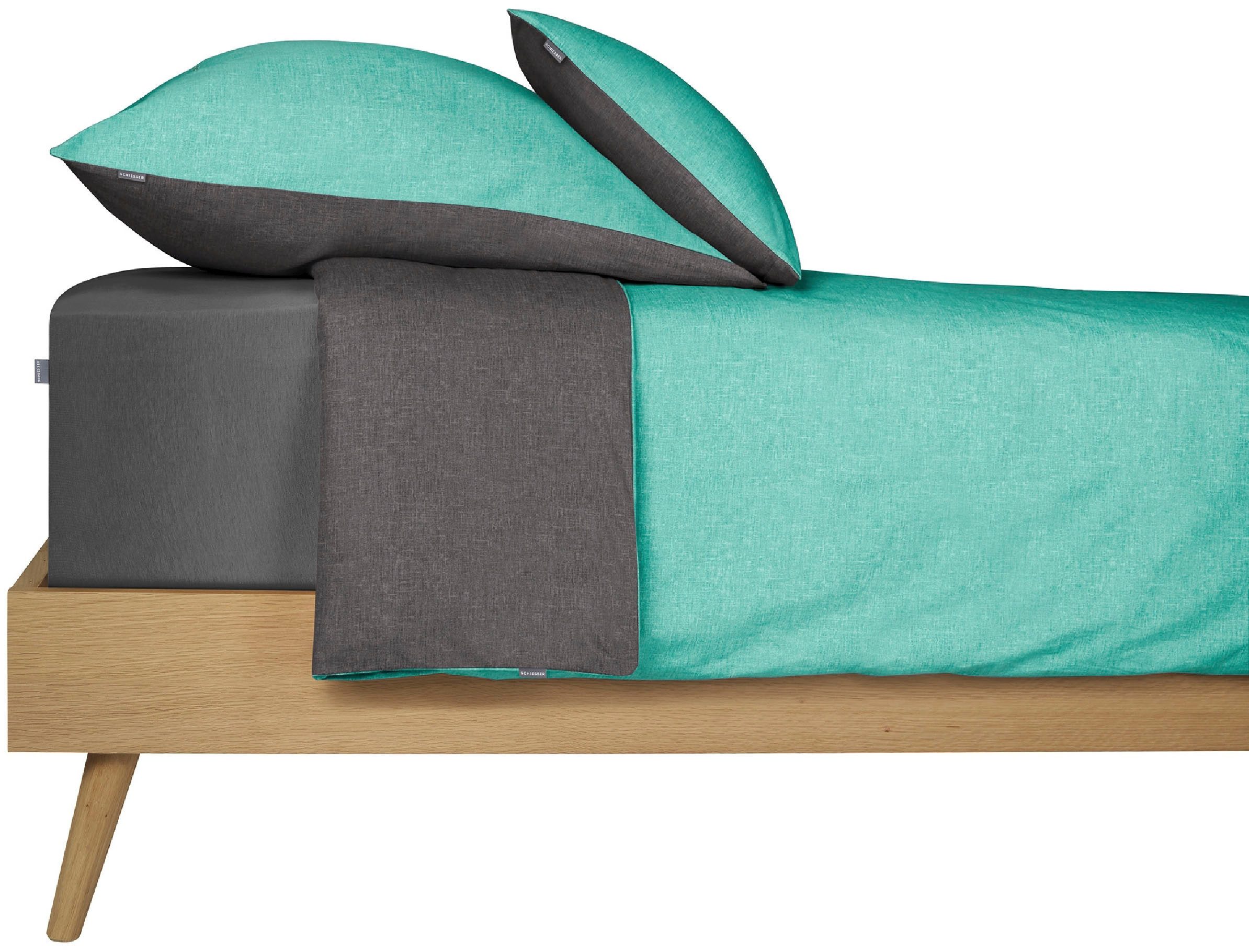 Schiesser Spannbettlaken Jessi aus 100% Baumwolle, Jersey, Gummizug: rundum, (1 Stück), für Matratzen bis zu 22 cm Höhe, MADE IN GREEN by OEKO-TEX®