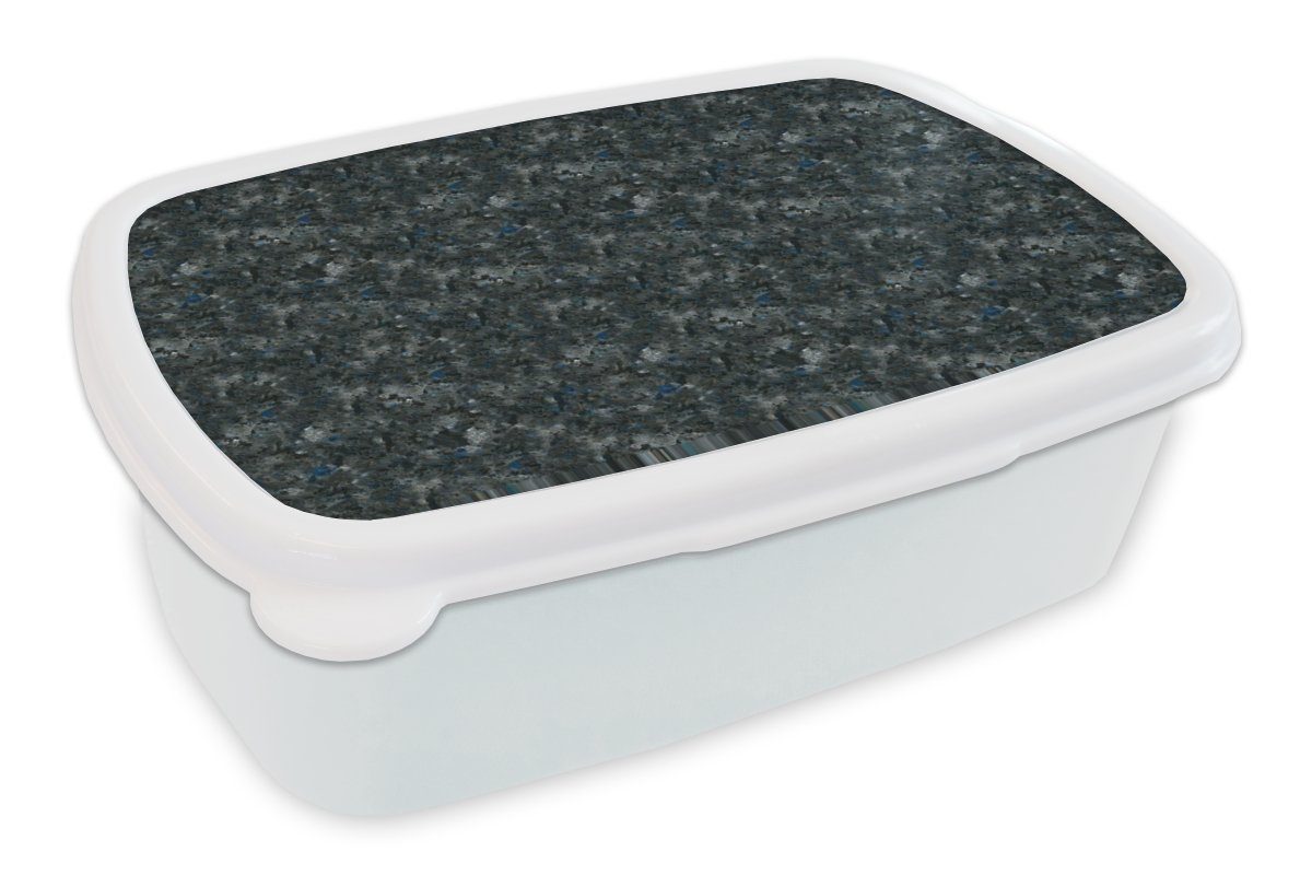 MuchoWow Lunchbox Textur - Granit und - Erwachsene, weiß Mädchen und Kunststoff, Muster, Brotdose, (2-tlg), für Kinder Jungs Brotbox für