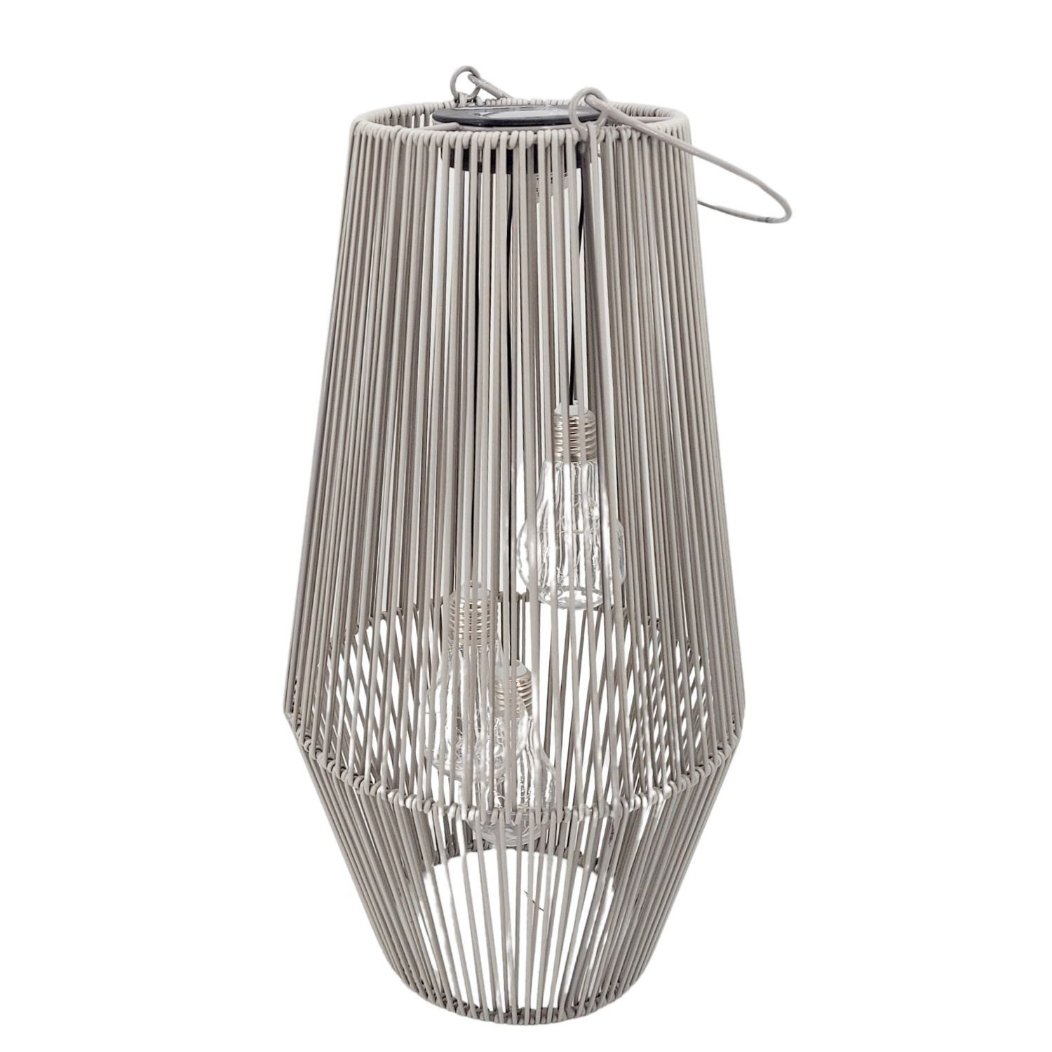 formano LED Tischleuchte Rattan-Optik, LED, Solarbetrieben, Grau, Bänder, H: 45cm