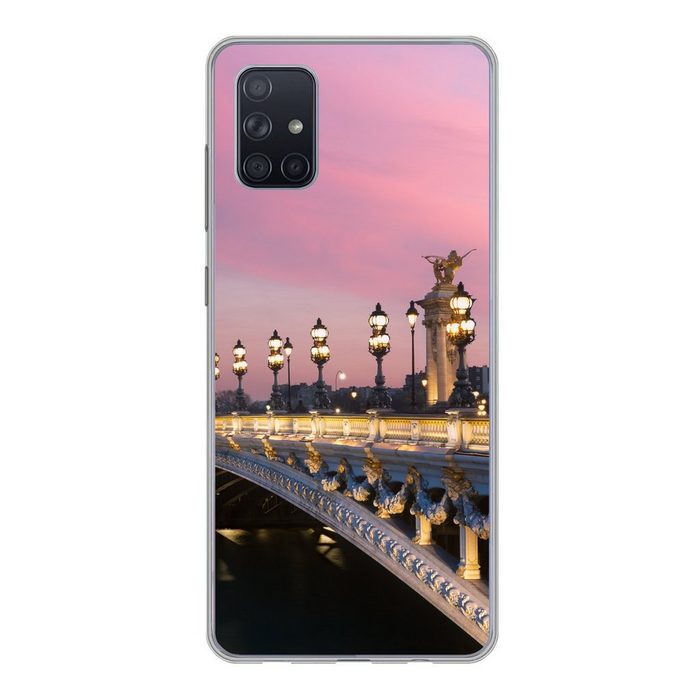 MuchoWow Handyhülle Paris - Brücke - Himmel Phone Case Handyhülle Samsung Galaxy A71 Silikon Schutzhülle
