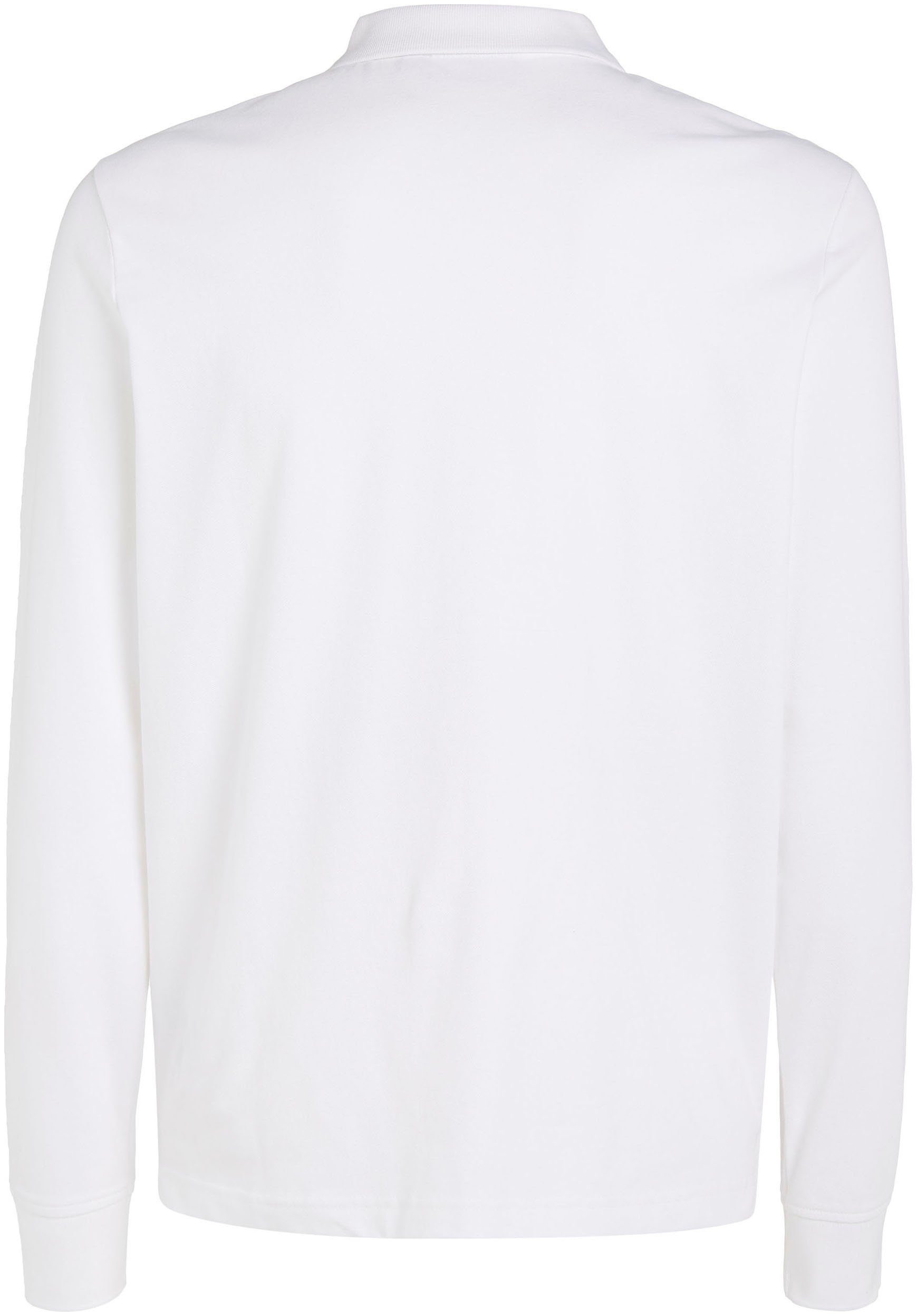 Calvin Klein Poloshirt STRETCH PIQUE POLO LS Bright Polokragen knopflosem mit White