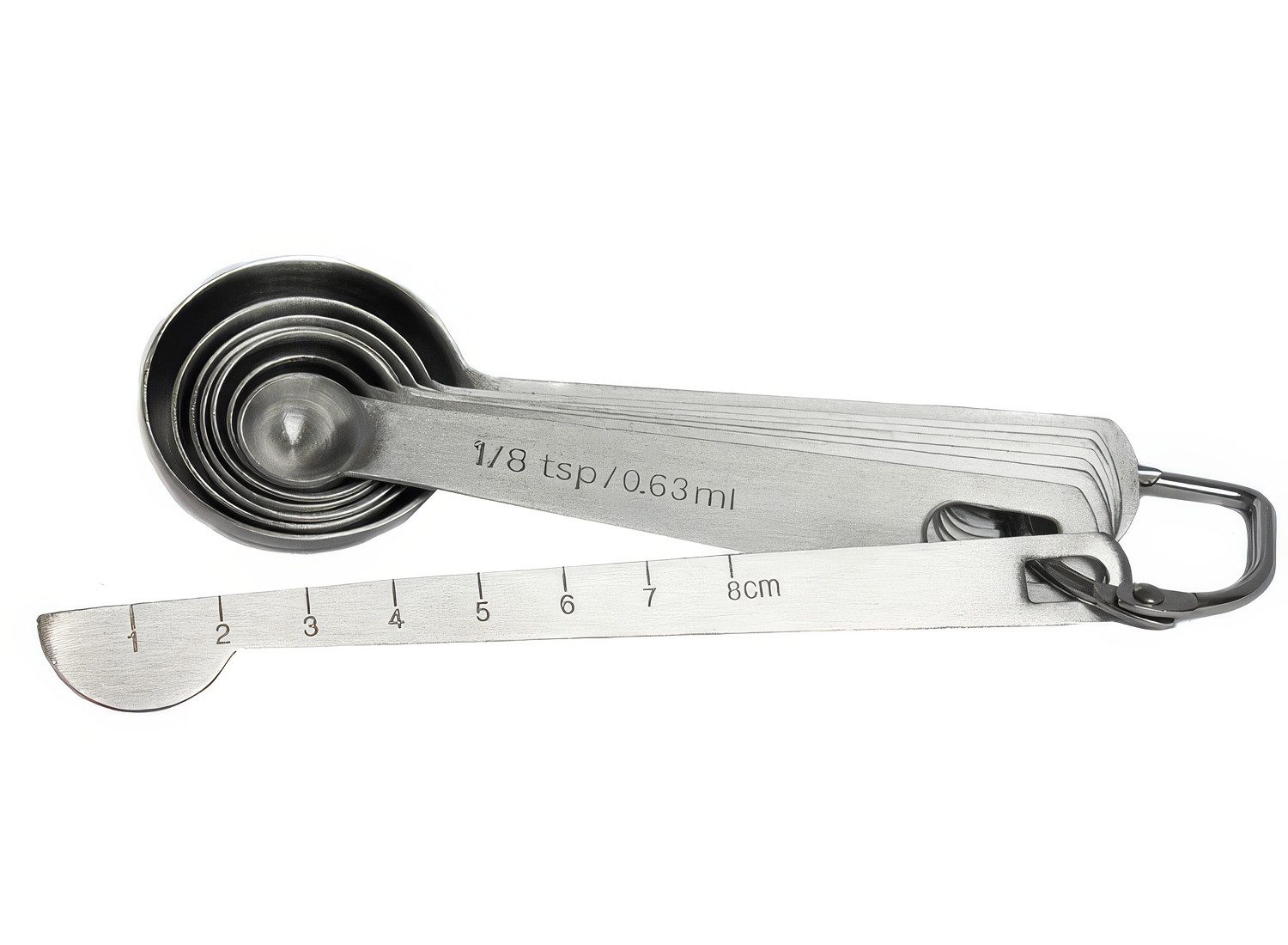 Yudu Messlöffel 8 Teilges Set Messlöffel und Messlineal Küchenhelfer, Edelstahl