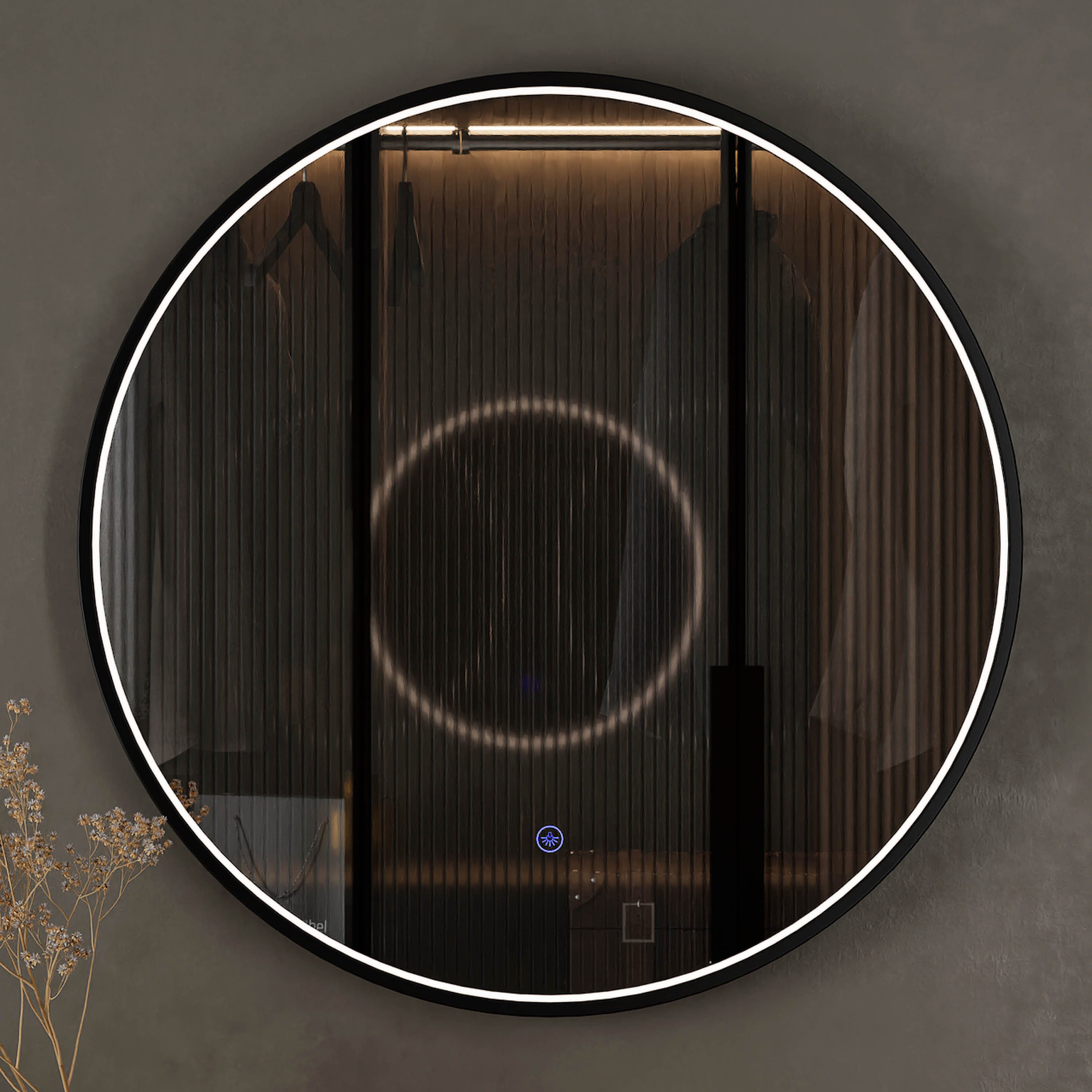 Planetmöbel Badspiegel Spiegel VELUNA rund 60 - 100 cm (3000-6500k), für Badezimmer, Flur oder Garderobe