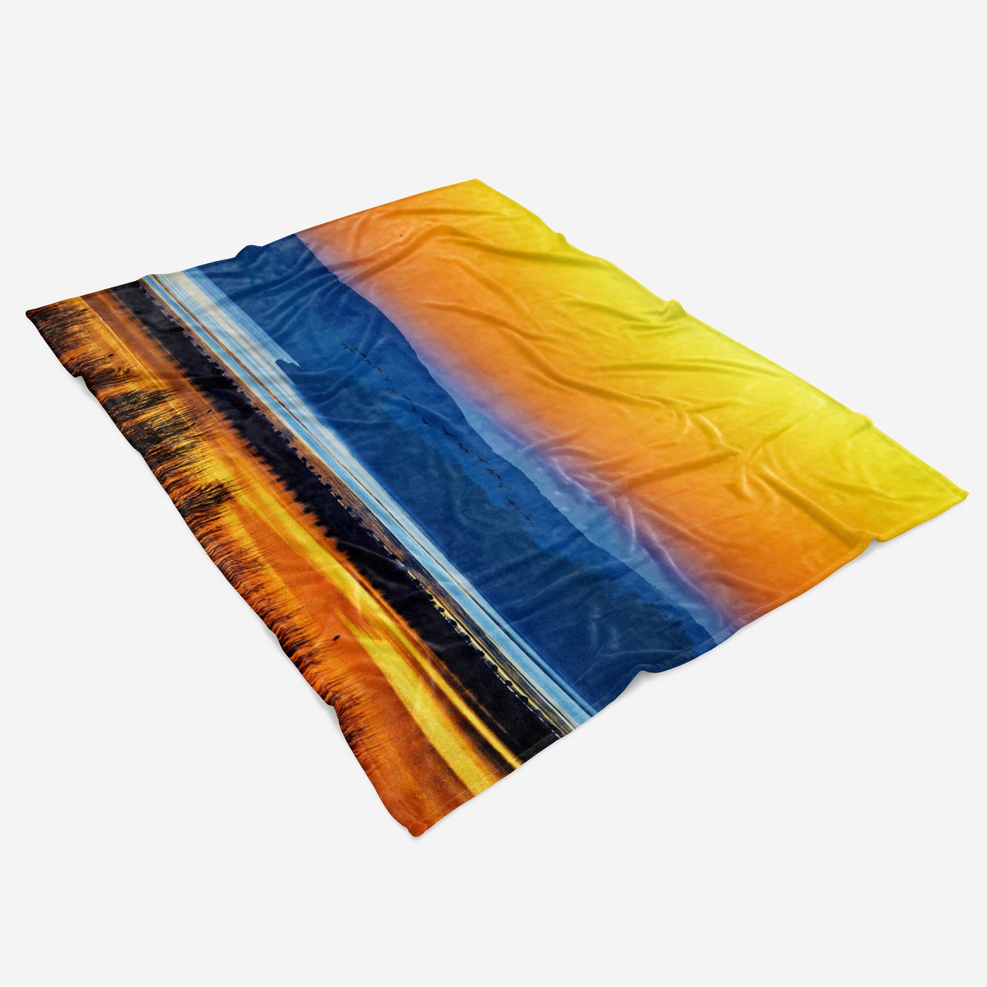 Saunatuch Fotomotiv (1-St), Handtuch Handtuch Art Strandhandtuch Baumwolle-Polyester-Mix mit Landschaft, Handtücher Kuscheldecke schöne Sinus