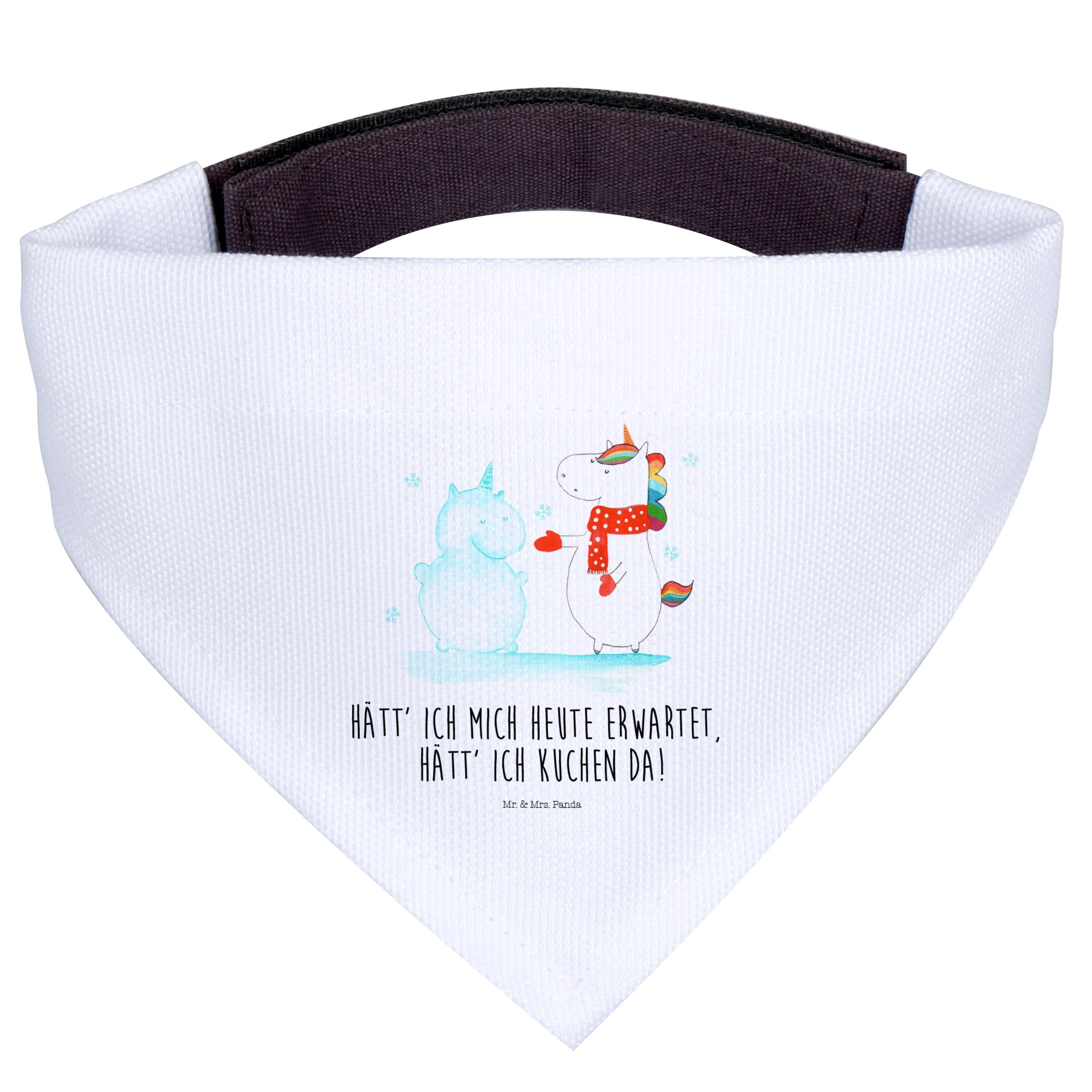 Mr. & Mrs. Panda Hundefliege Einhorn Schneemann, Dreieckstuch für Hunde, Weiß, Hunde Halstuch, Sch, Polyester, X-Mas Dreieckstuch für Hunde Bandana für Hunde