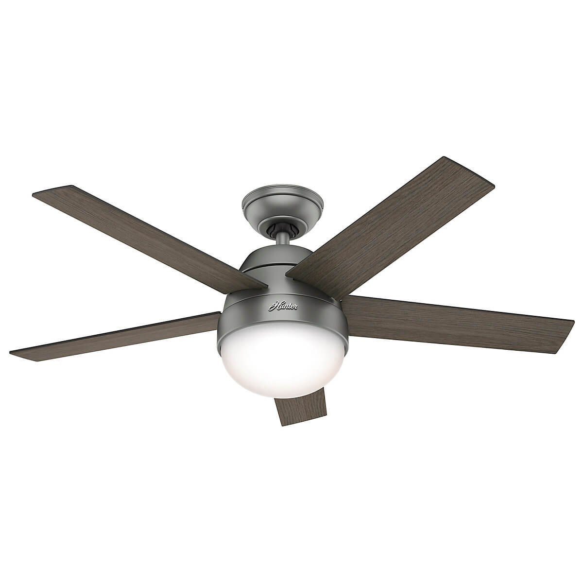 Hunter Deckenventilator Deckenventilator Stile Silber mit Licht & Fernbedienung