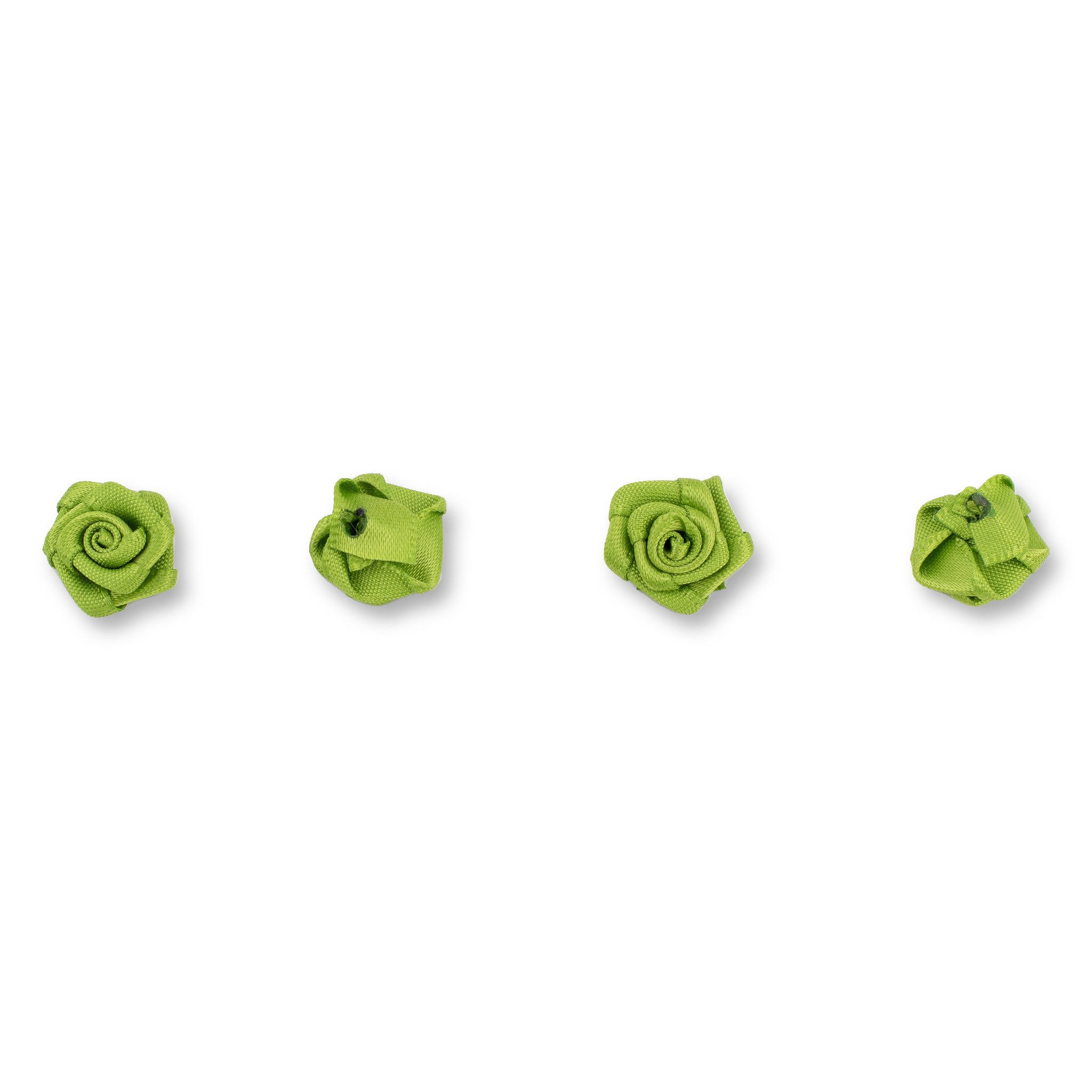 Creativery Streudeko, Satinrosen 15mm zum Basteln & Aufnähen 20 Stück Lindgrün