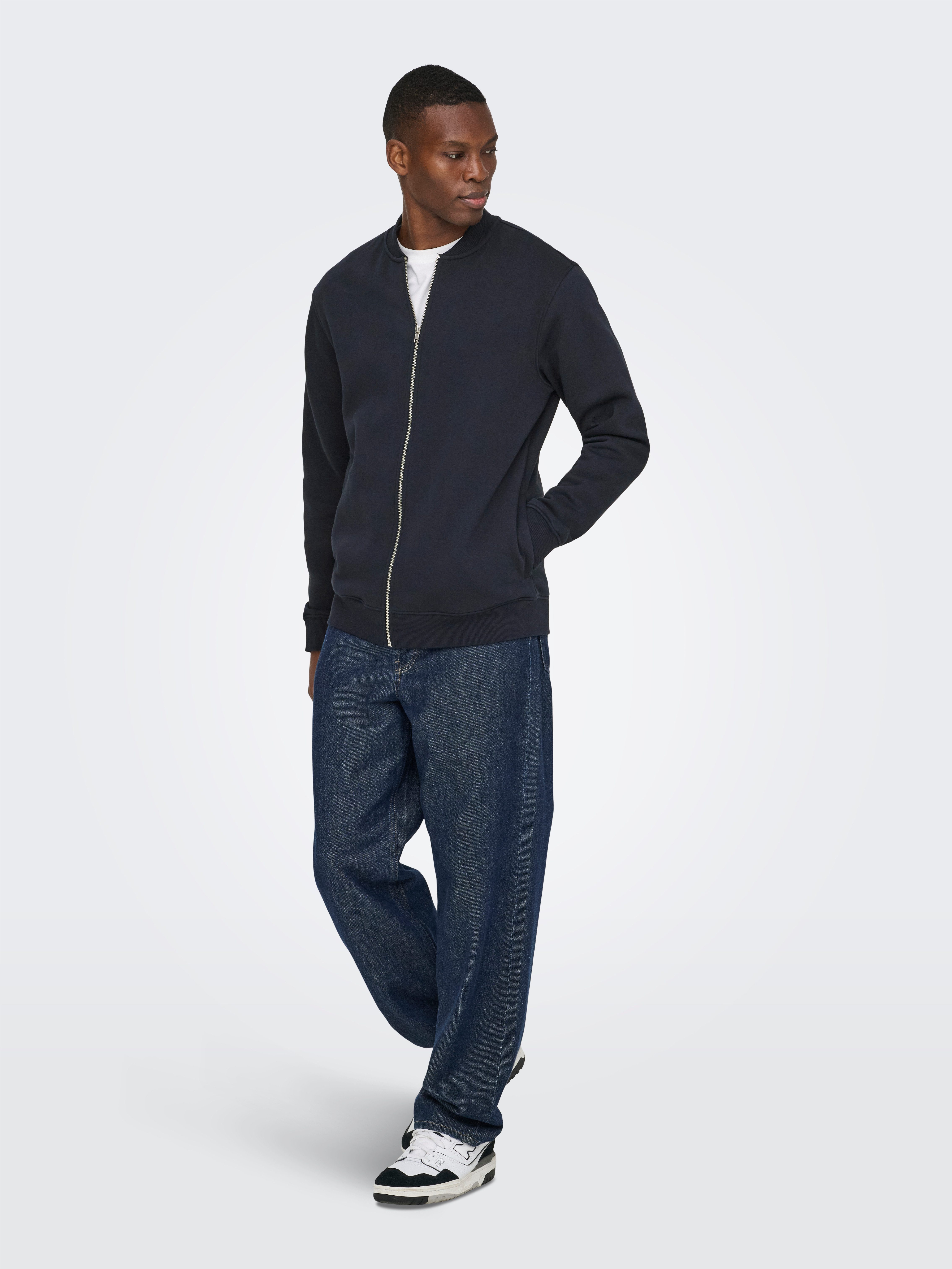 ONLY & SONS Sweatjacke ONSCERES REG ZIP BOMBER JCK NOOS Baumwollmischung, regular fit