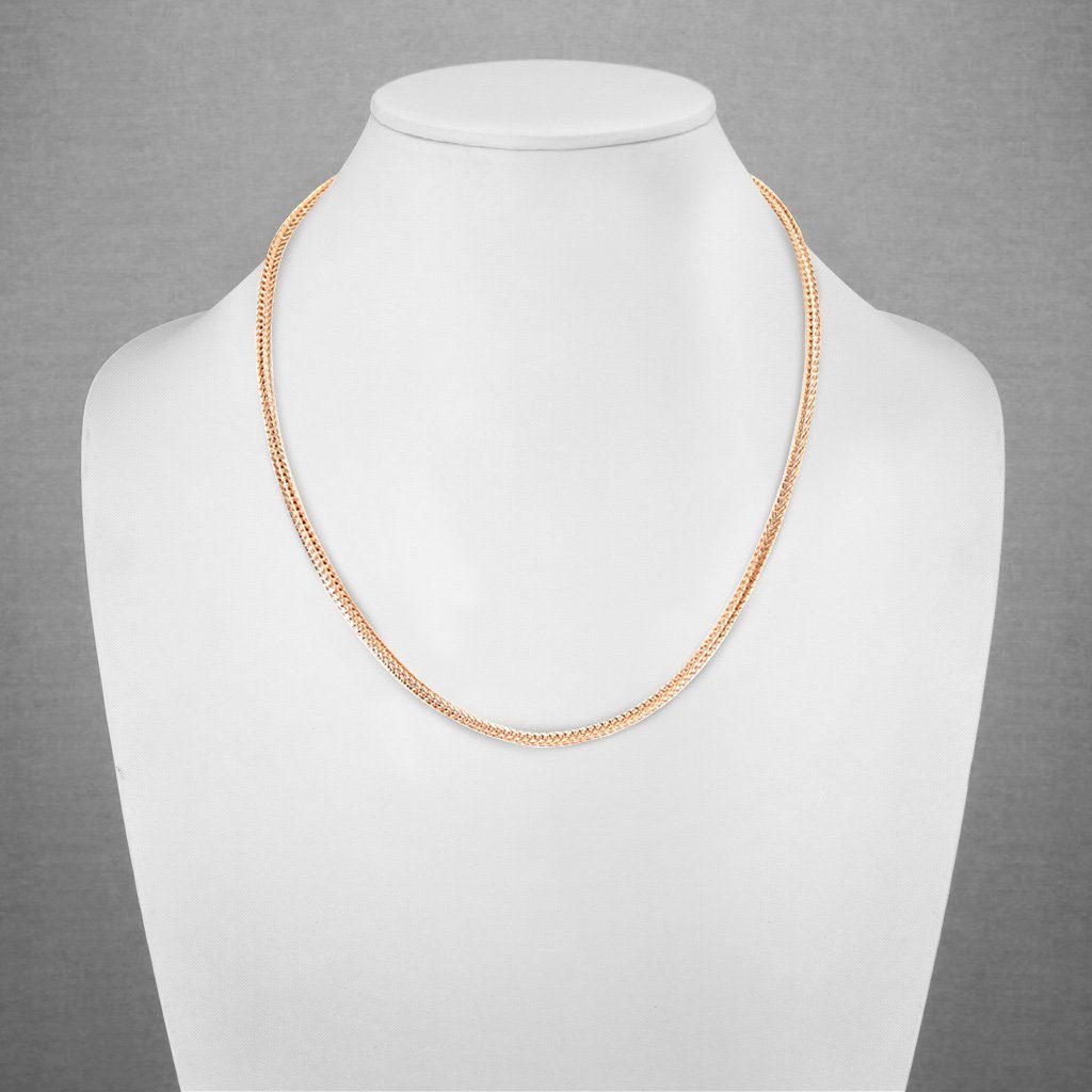 BUNGSA Ketten-Set Unisex Weizenkette Halskette Edelstahl Kette Necklace roségold quadratische (1-tlg), aus