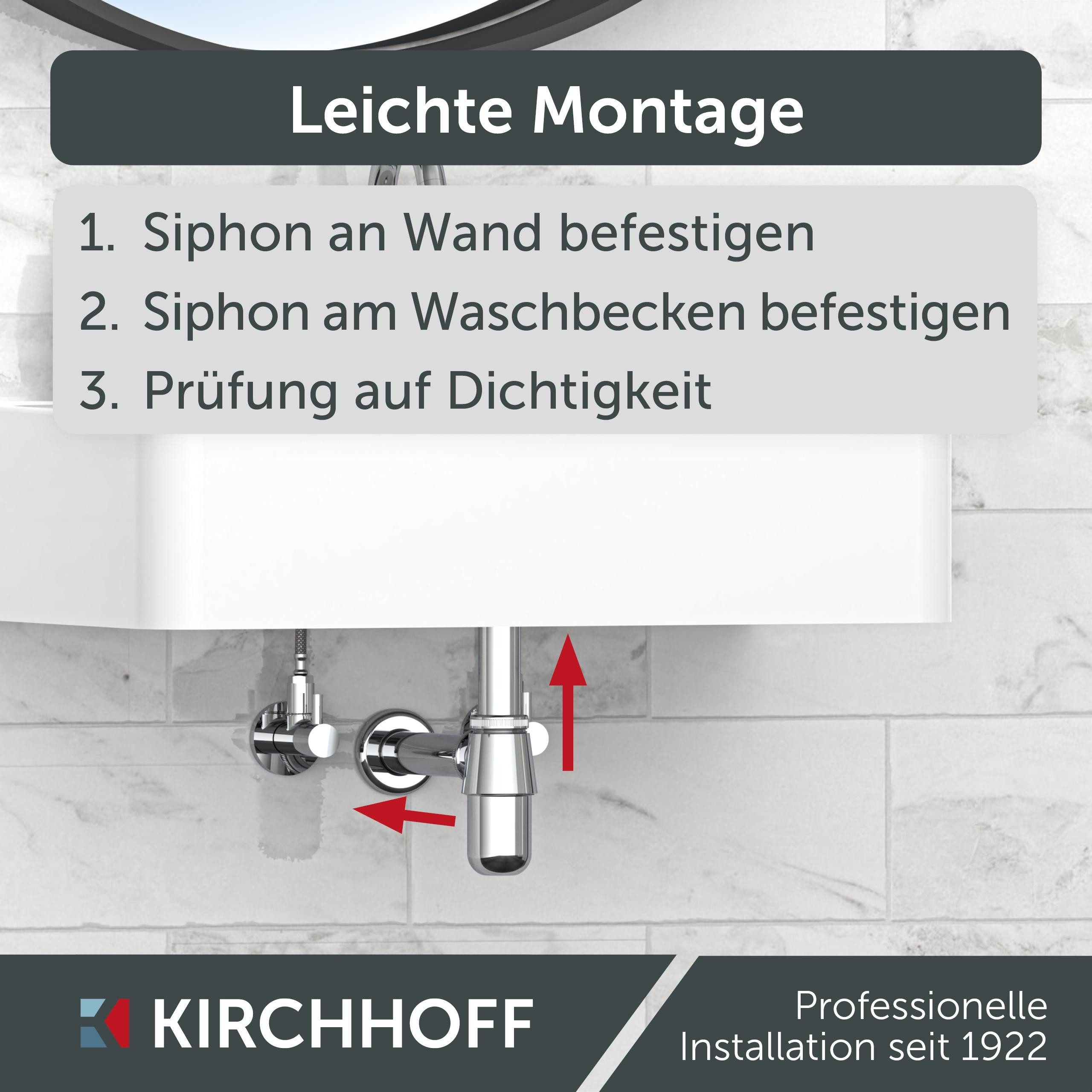 Kirchhoff Siphon Flaschensiphon, Chrom, 1 1/4" x 32 mm