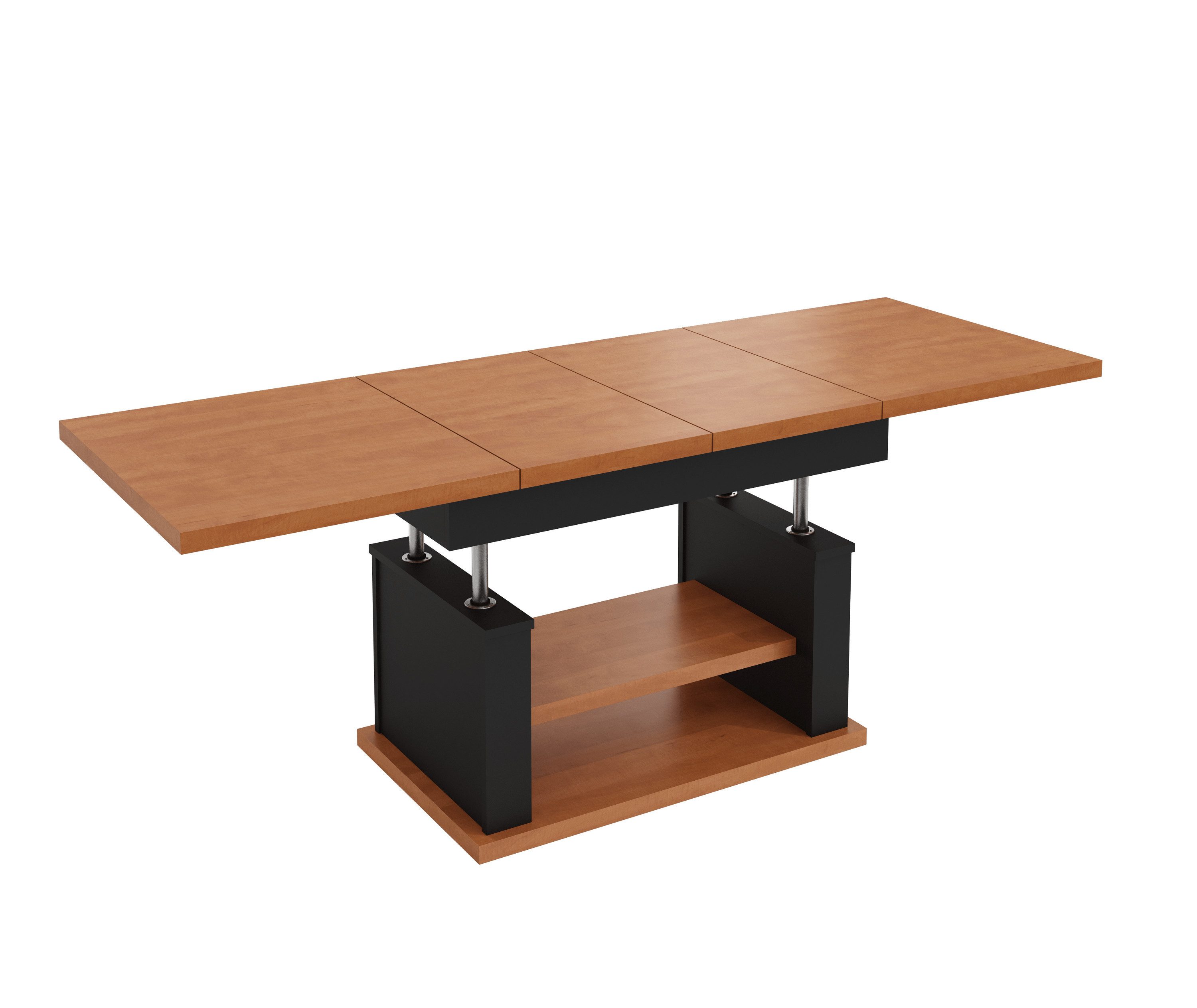 designimpex Couchtisch DA-666 höhenverstellbar ausziehbar 120/200 cm Esstisch Wohnzimmer, Funktionstisch, Wohnzimmertisch, Tisch, Esstisch, Sofatisch, Schublade