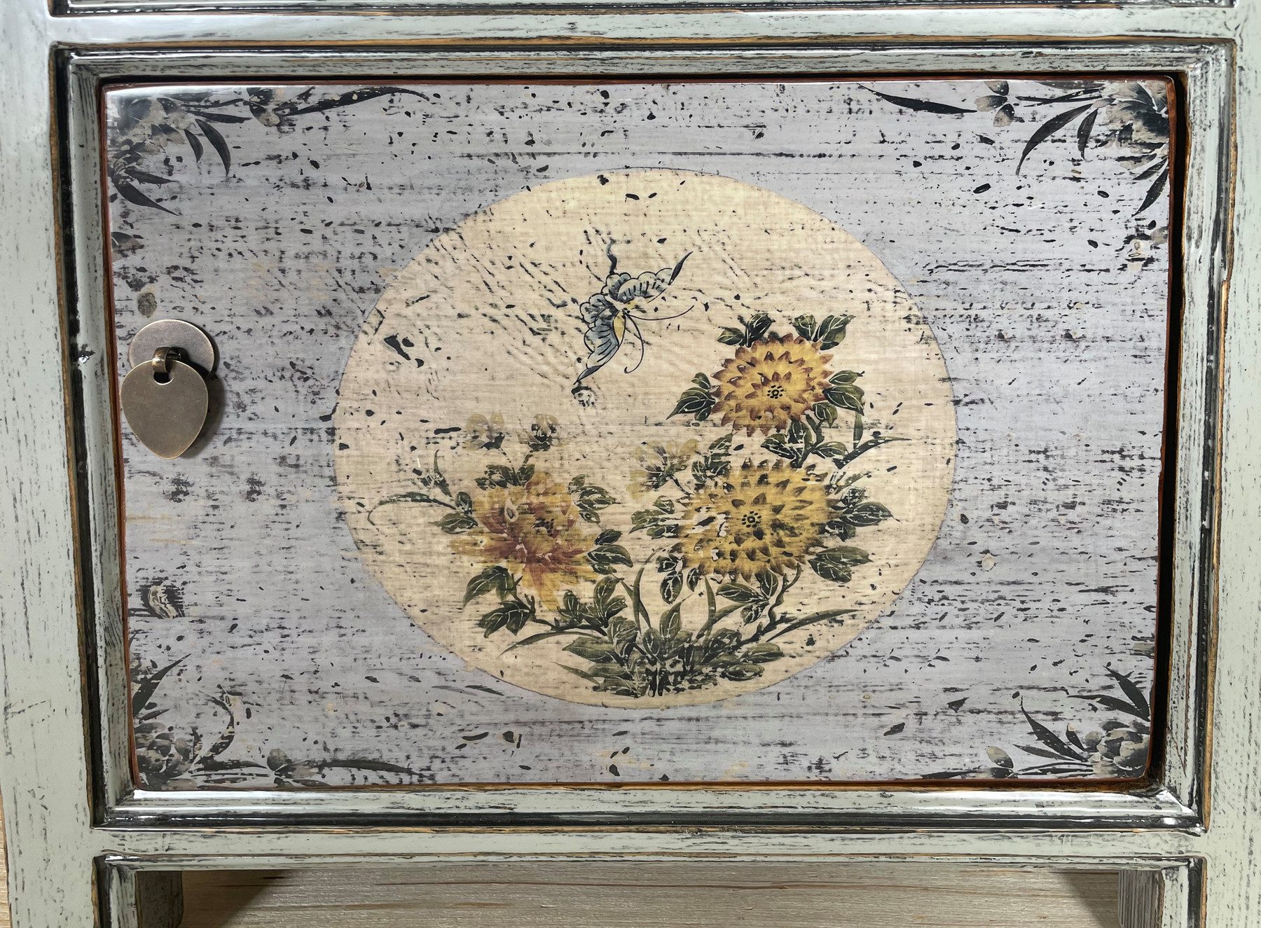 OPIUM OUTLET Nachttisch Nachtkästchen Nachtschrank Schränkchen Nachtkonsole (Breite x Tiefe x Höhe: 45 x 33 x 55 cm / Kommode Vintage-Stil, Asia Möbel komplett montiert), asiatisch chinesisch orientalisch
