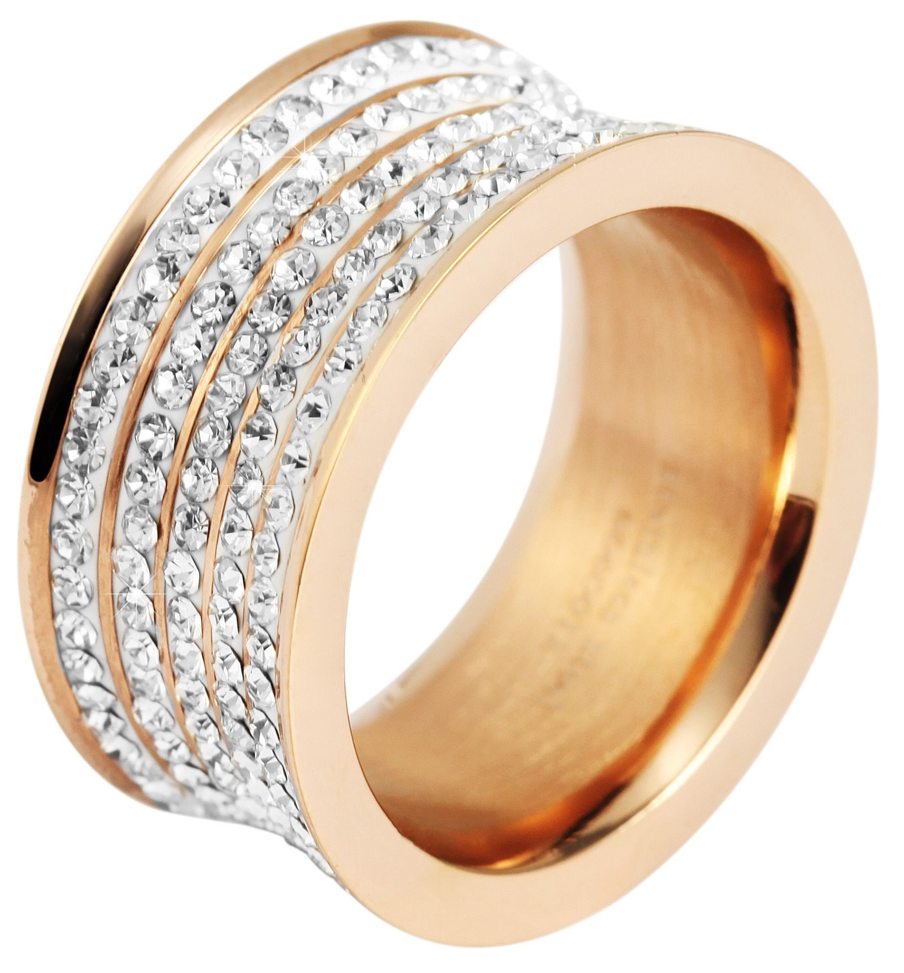 AKZENT Fingerring Belicia aus Edelstahl, rosčgoldfarbig, günstig online kaufen
