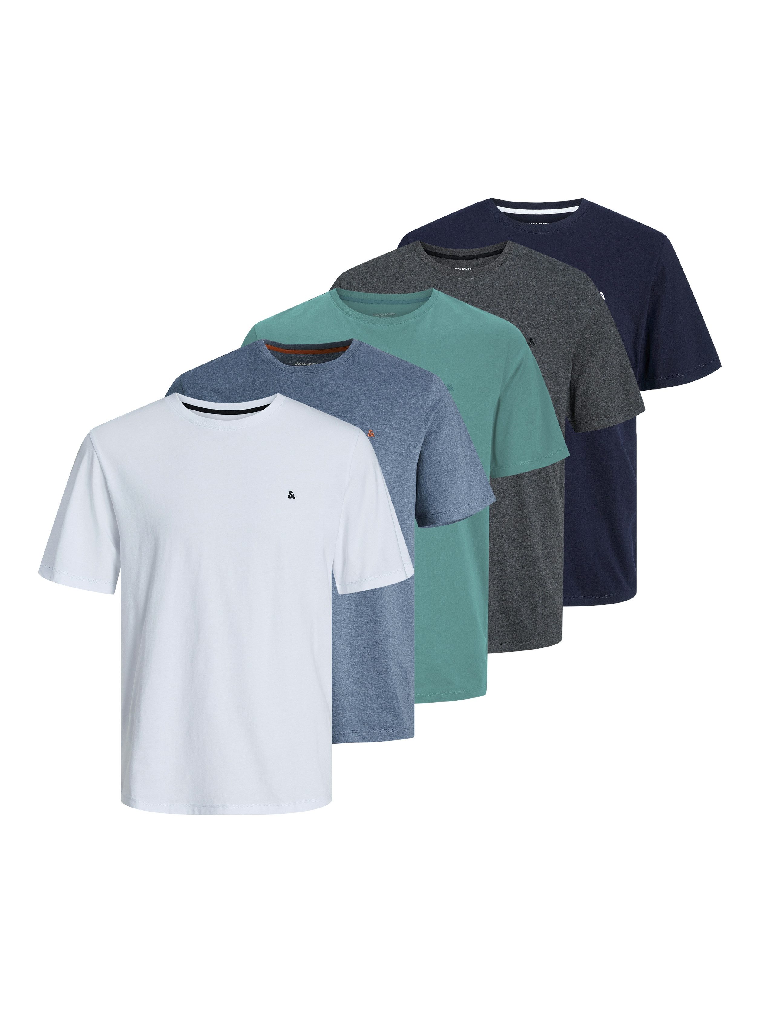 Jack & Jones Rundhalsshirt JJEPAULOS TEE SS CREW NECK 5PK MP (Packung, 5-tl günstig online kaufen