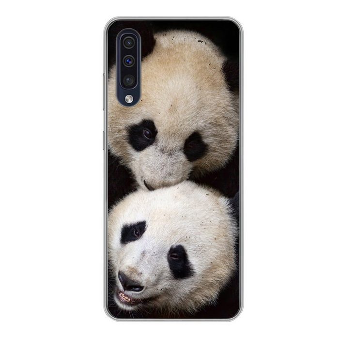 MuchoWow Handyhülle Panda - Tierfreunde - Schwarz Handyhülle Samsung Galaxy A50 Smartphone-Bumper Print Handy