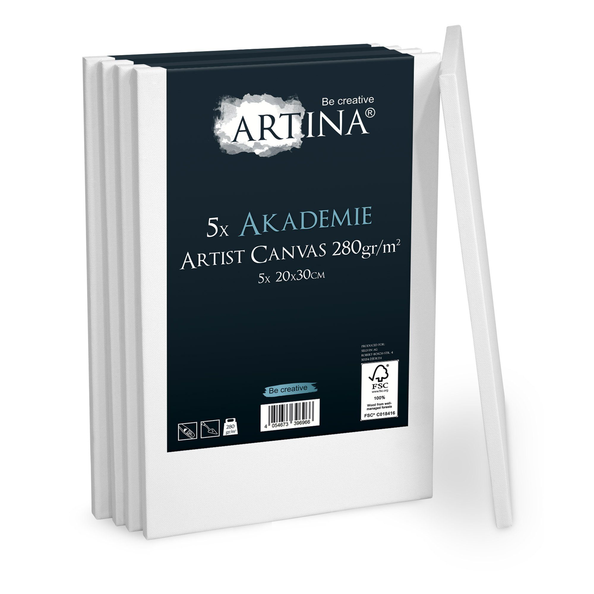 Artina Leinwand Akademie, Keilrahmen 5er Set