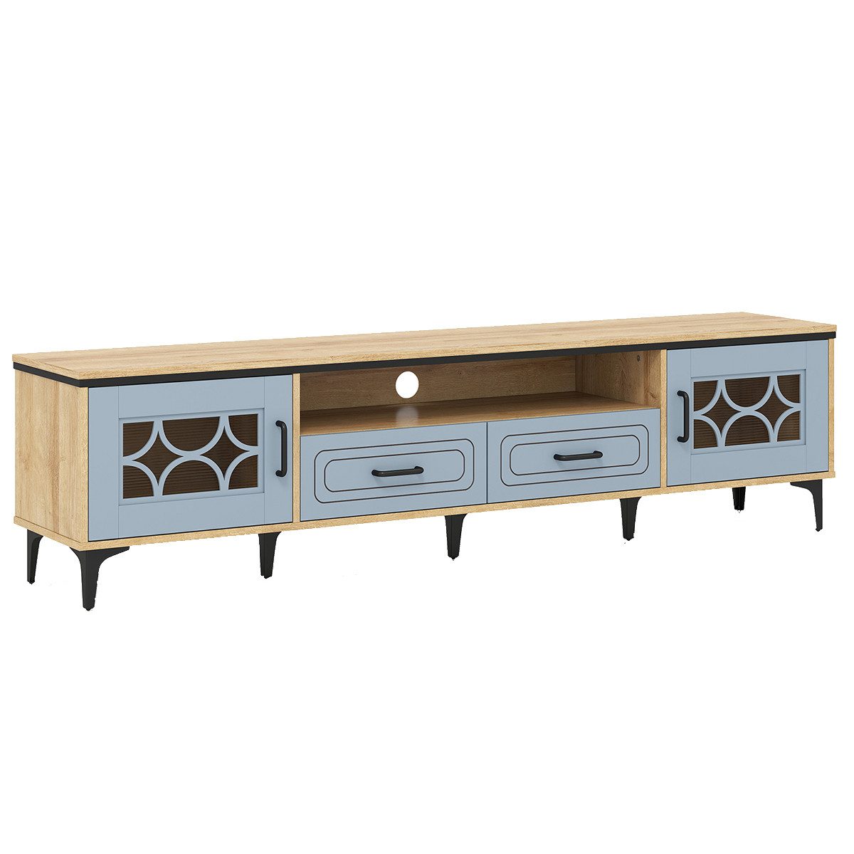COSTWAY TV-Schrank Holz, Lowboard mit 2 günstig online kaufen
