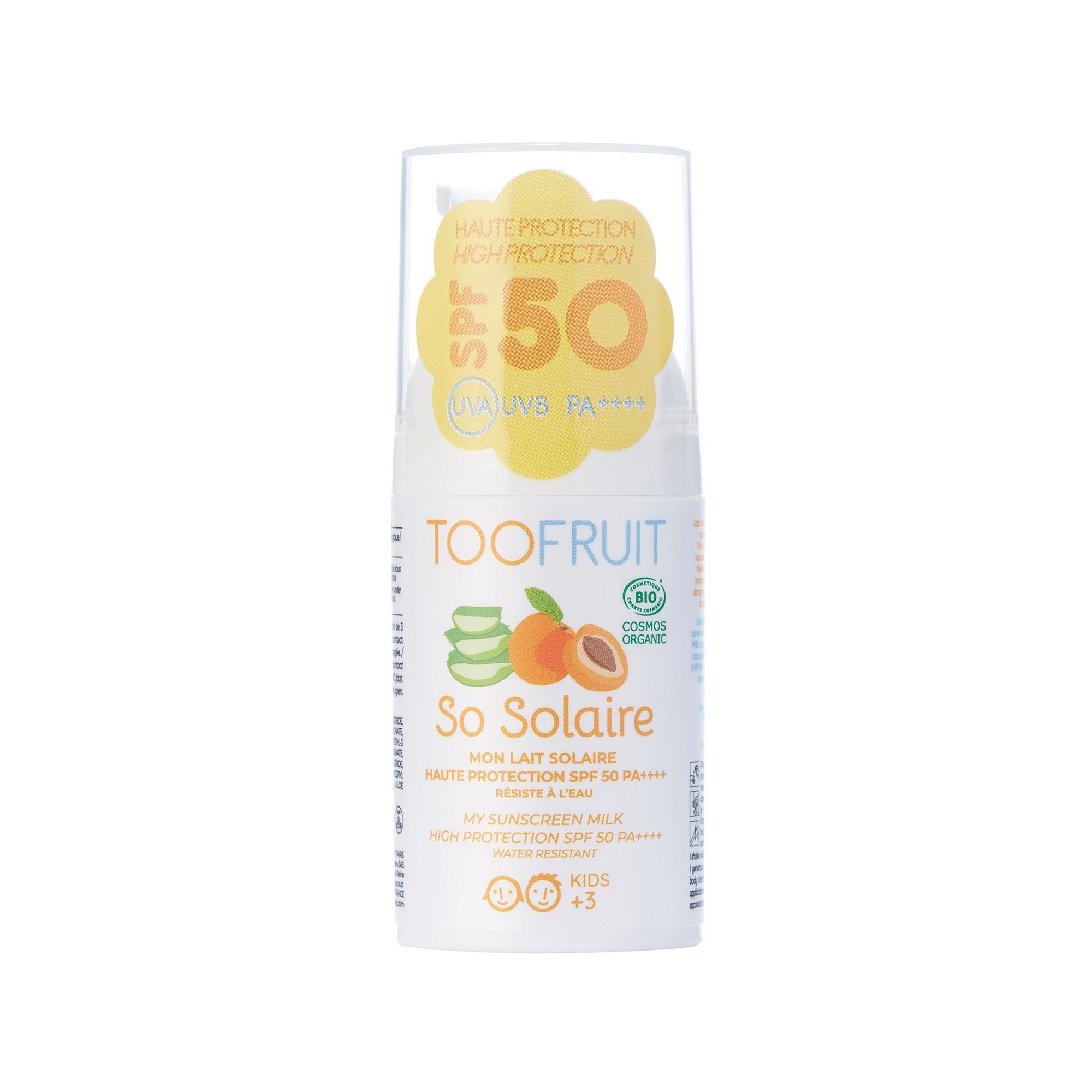 TOOFRUIT Sonnenschutzmilch Sonnenmilch LSF 50+, Speziell für empfindliche Kinderhaut