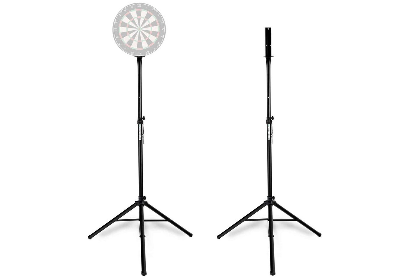 Pronomic Dartscheibe DA-45S Ständer für Dartscheibe - Dartboard Halterung - Dartständer, (Spar-Set, 2-tlg., inkl. Ständer und Dartboard-Halter), aus pulverbeschichtetem Stahl, höhenverstellbar