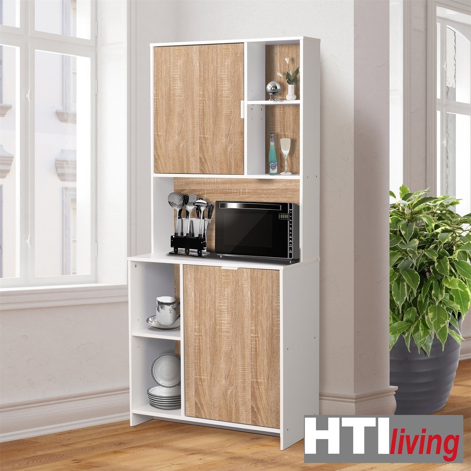 HTI-Living Hochschrank Küchenschrank Malin Weiß Sonoma (Stück, 1-St., 1 Küc günstig online kaufen