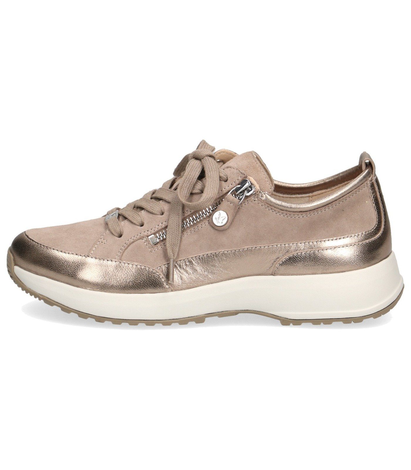 Beige Sneaker Caprice Sneaker Leder Silber