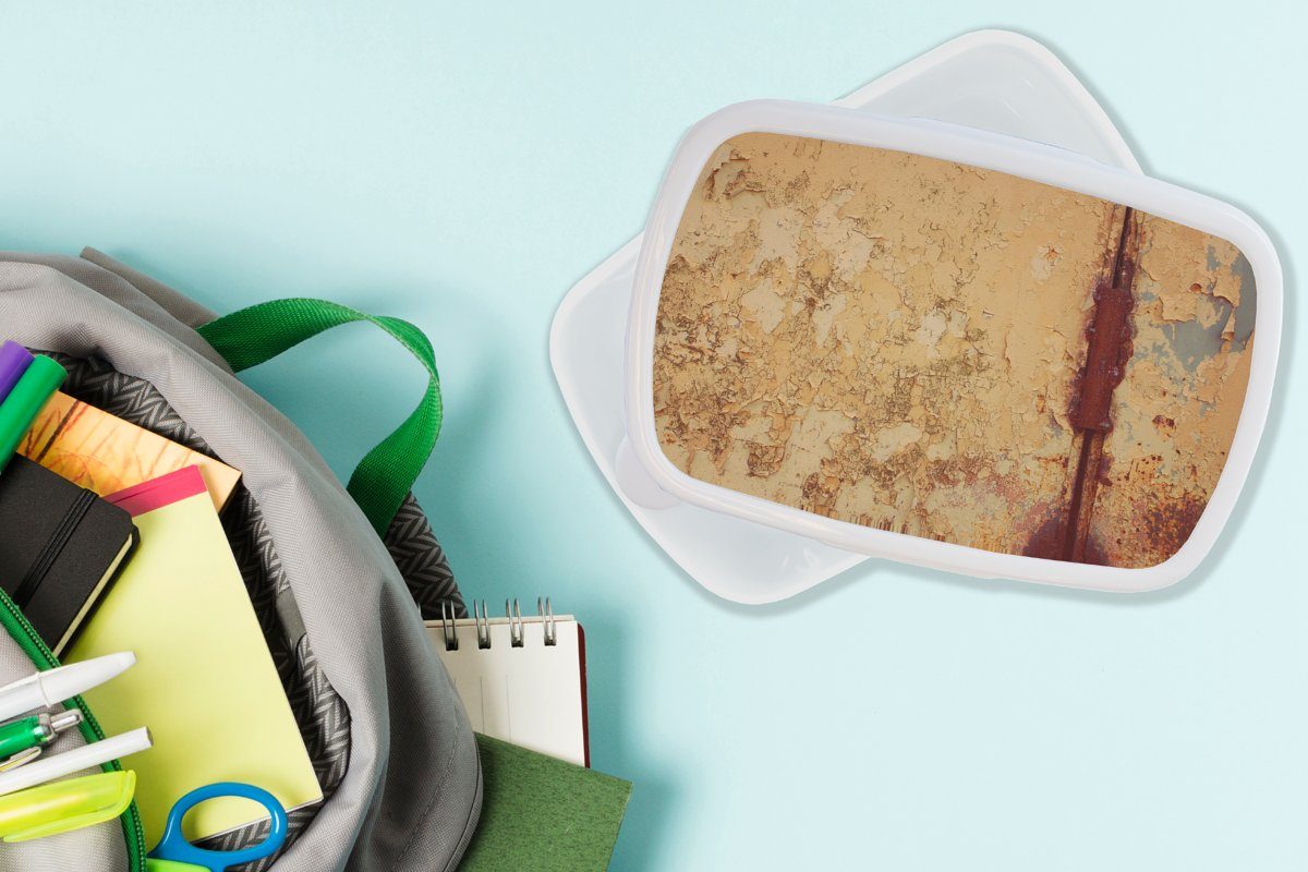 Brotbox - (2-tlg), für Kinder für Erwachsene, Jungs Rost Eisen, Kunststoff, weiß MuchoWow Brotdose, und - Mädchen Stahl Industriell und - Lunchbox