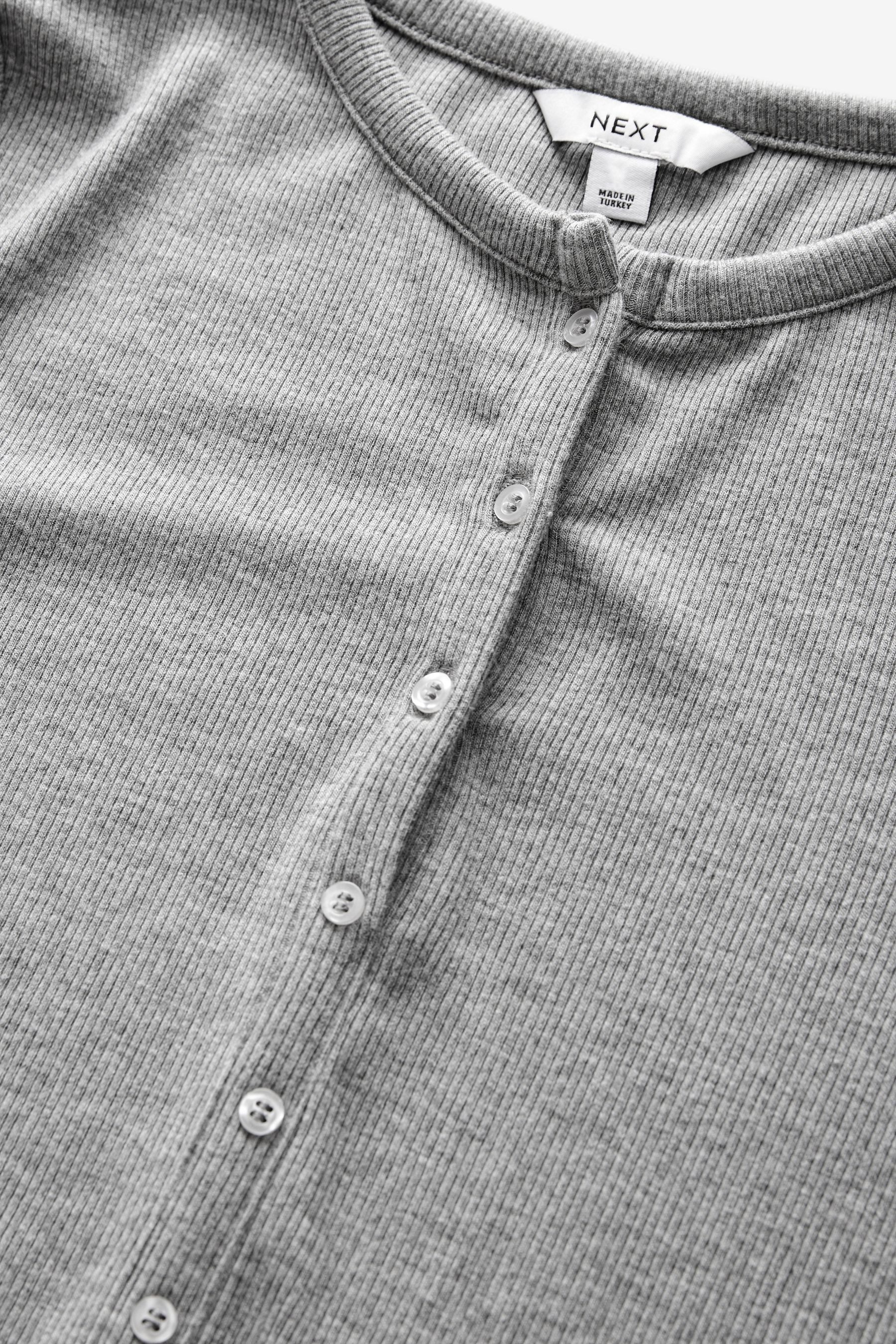 Next Langarmbody Gerippter, langärmliger Henley-Body (1-tlg)