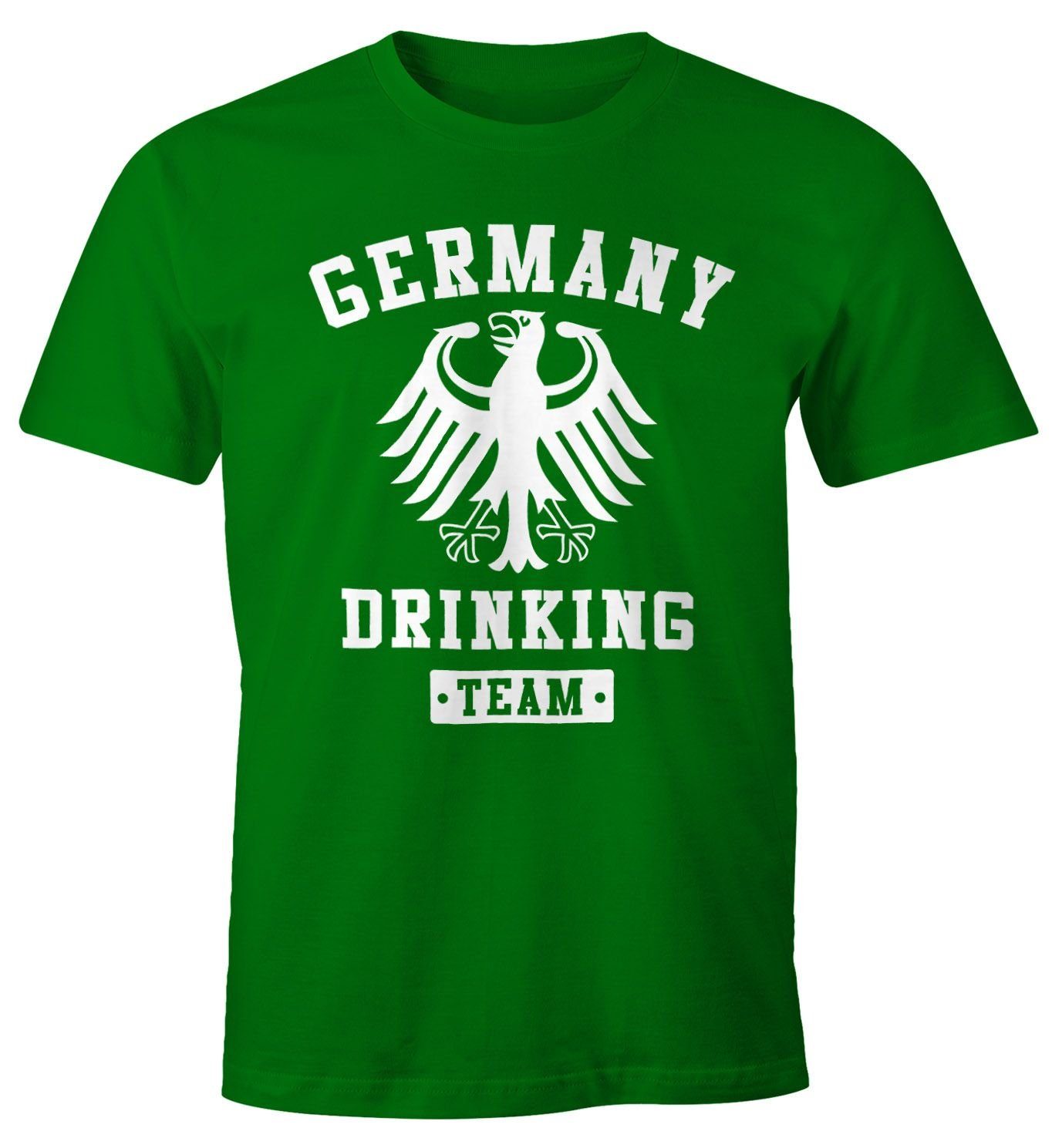 Moonworks® Germany T-Shirt mit Deutschland Print-Shirt Print grün Herren Drinking Team Fun-Shirt Adler Bier MoonWorks