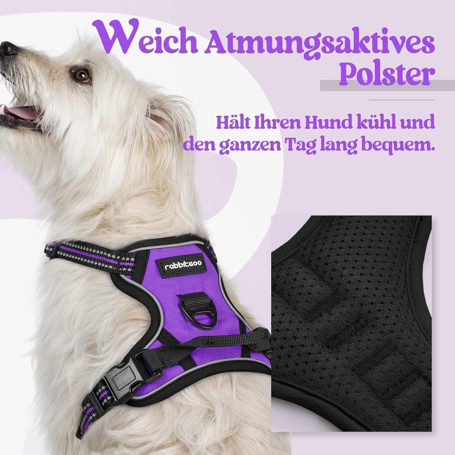 LuxusKollektion Hunde-Sicherheitsgeschirr Hundegeschirr AntiZug Verstellbar Brustgeschirr Lila XS (1er Pack)