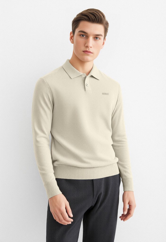 BOSS ORANGE Polokragenpullover Asac mit Logo-Stickerei