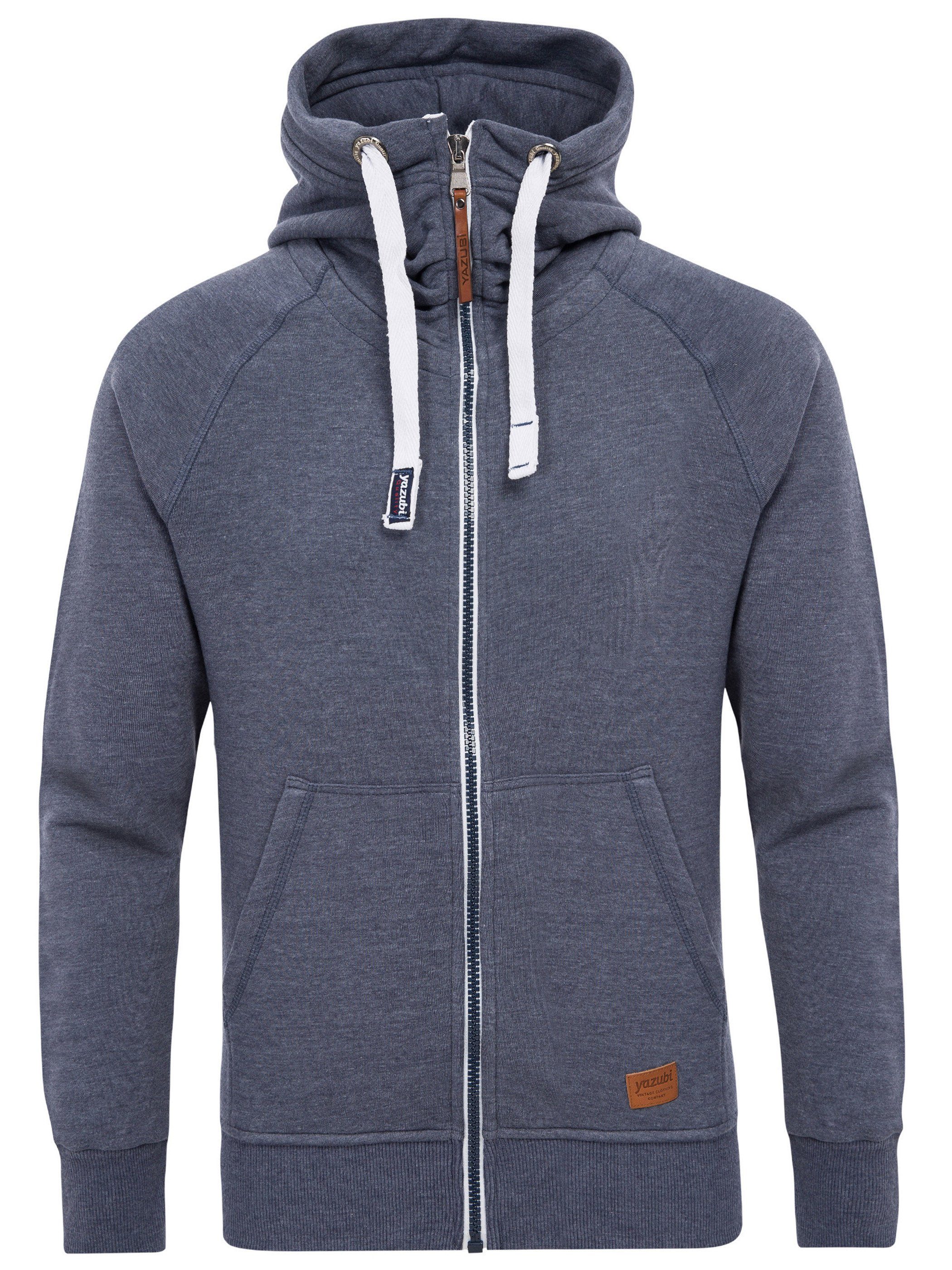 Yazubi Kapuzensweatjacke Jacob Zip Hoodie mit Kapuze Blau (Grisaille Blue 183912)