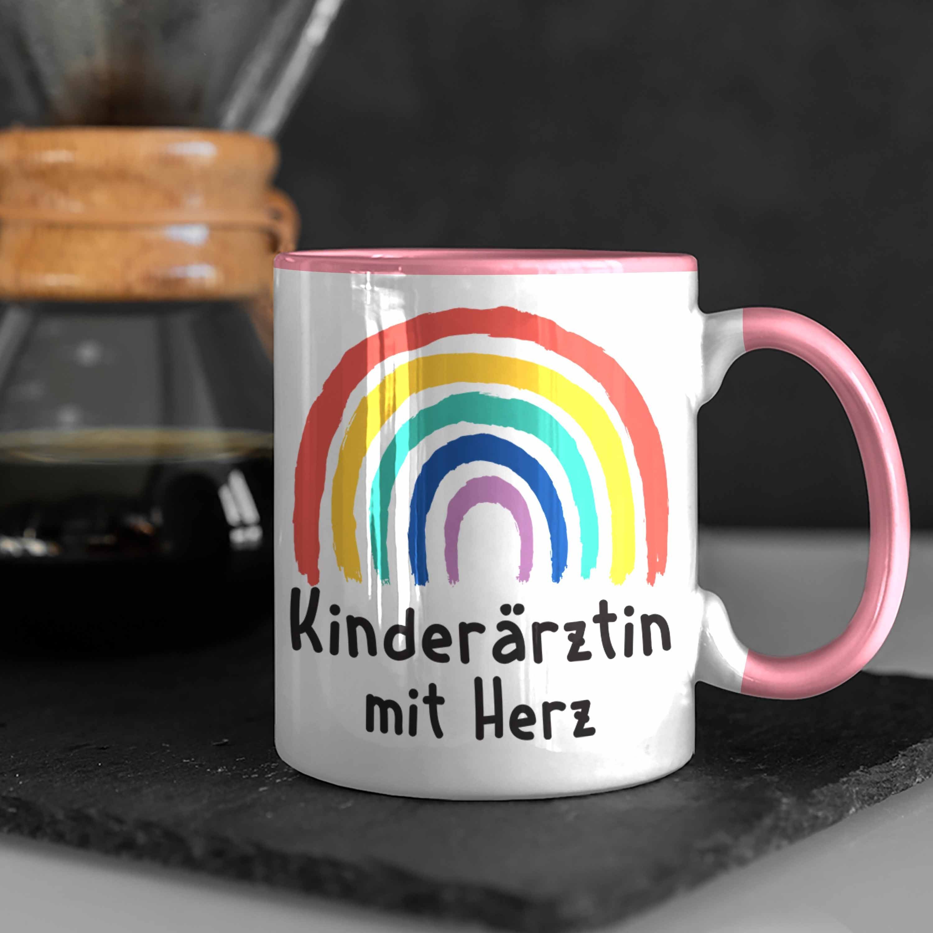 Tasse Kinderärztin Kinderärztin Dankeschön Rosa Geschenke - Tasse Spruch Trendation mit Kaffeetasse Geschenk mit Trendation Herz