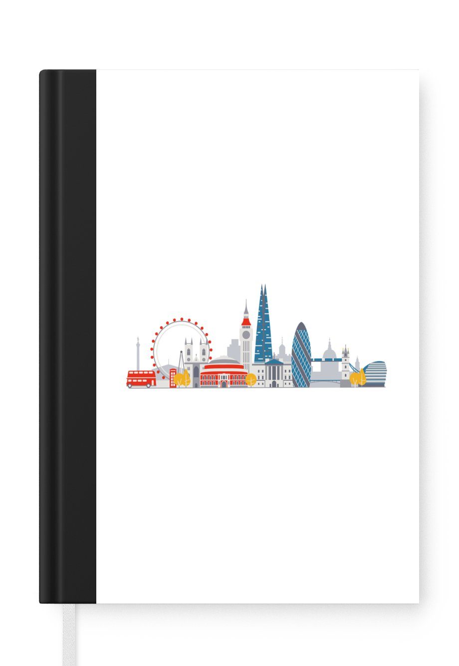 MuchoWow Notizbuch London - Skyline - England, Journal, Merkzettel, Tagebuch, Notizheft, A5, 98 Seiten, Haushaltsbuch