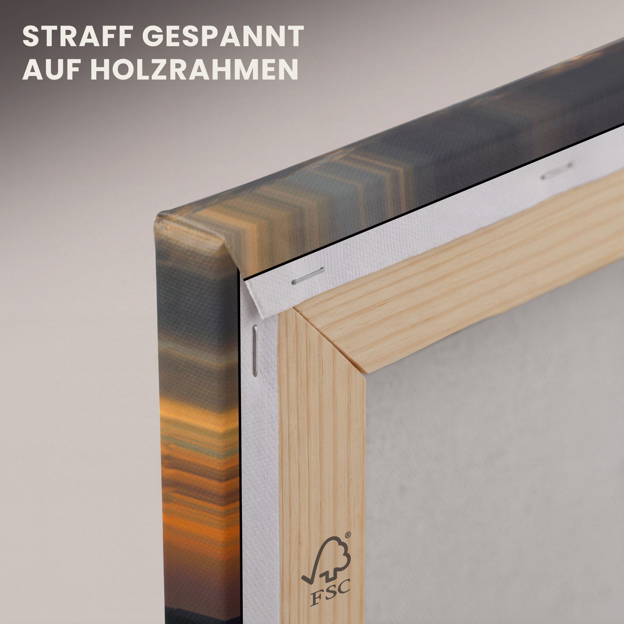 OneMillionCanvasses® Leinwandbild Panorama Sonnenuntergang - Meer - Horizont - Himmel - Pflanzen, Fotodruck (1 St), Wandbild, Deko Schlafzimmer Wohnzimmer Flur  – Bild 5 von 5