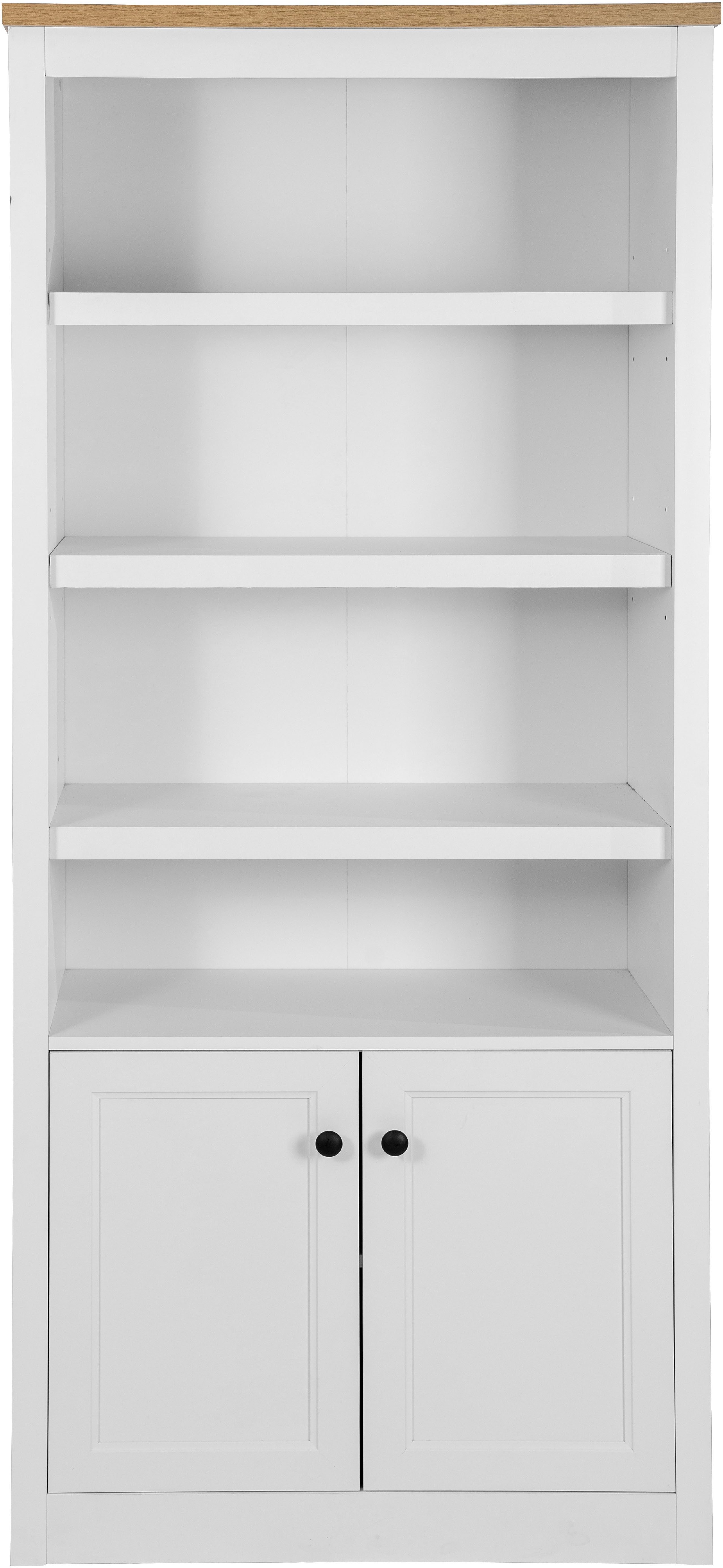 OTTO home Standregal Rigny, aus MDF, mit Holz-Zierleiste, schwarzem Metallgriff, Höhe 180,5 cm