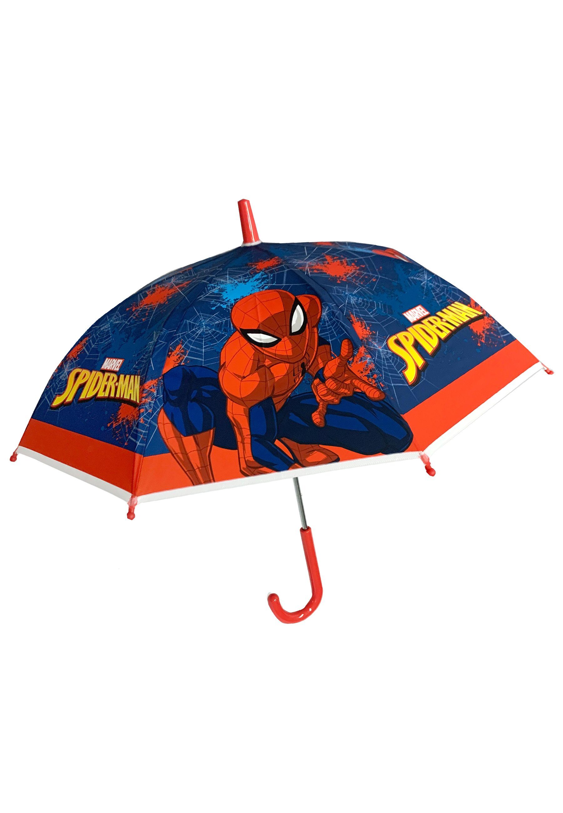 Spiderman Stockregenschirm Kinder Jungen Stock-Schirm Kuppelschirm, Art:  Stock-Regenschirm Kuppelschirm, Mechanismus: Manuell