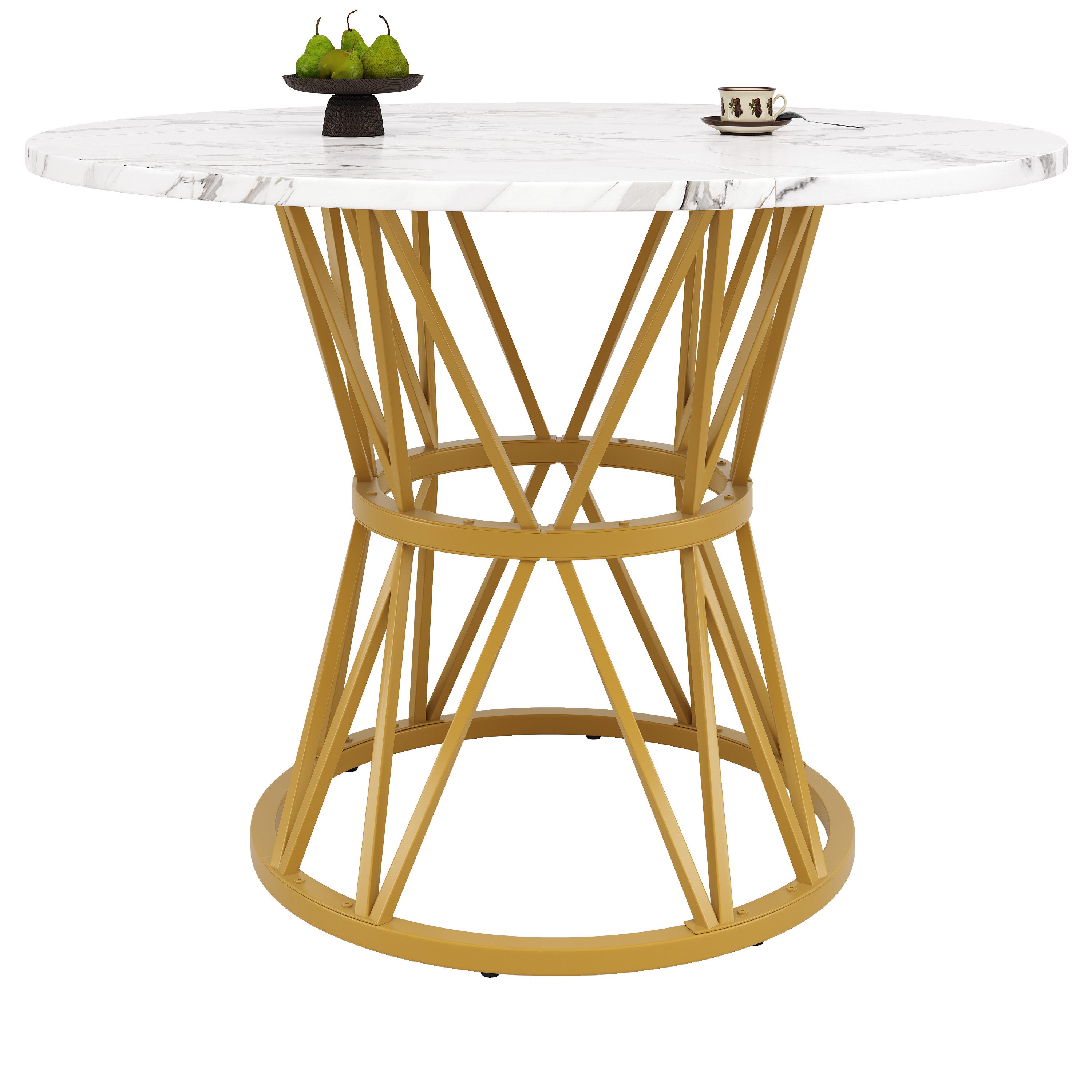 KLAM HOME Esstisch Runder Esstisch (100×100×76cm), Küchen-Esstisch, runder günstig online kaufen