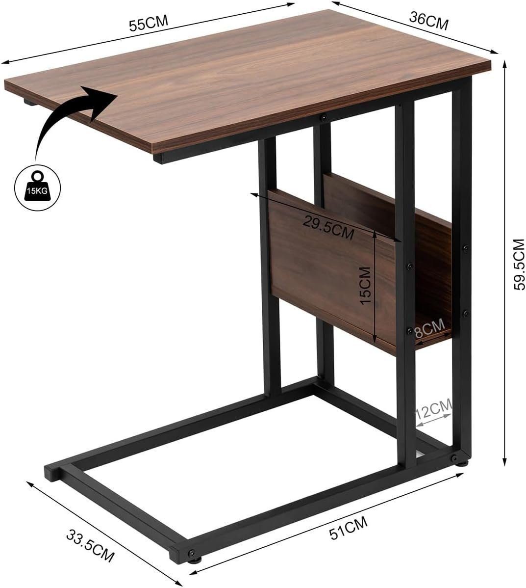 Woltu Beistelltisch (1-St), Kaffeetisch Couchtisch Sofatisch aus Metall MDF