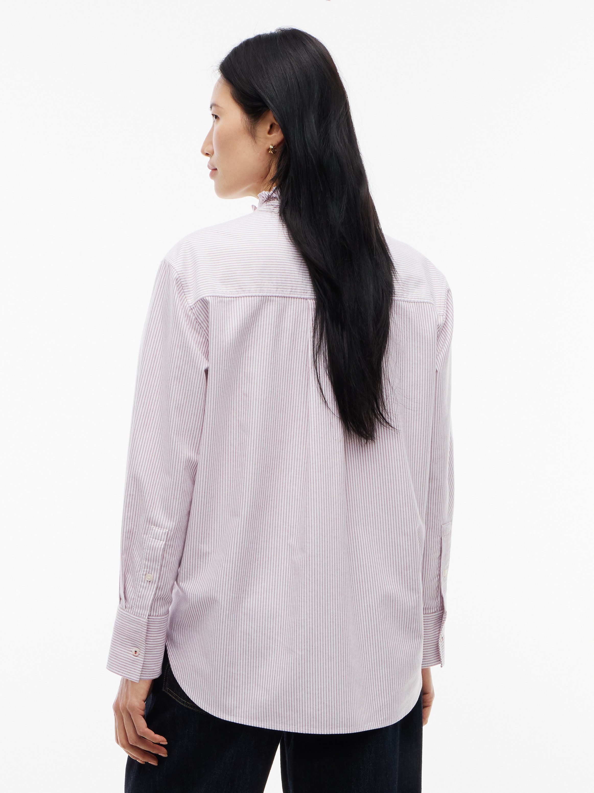Tommy Hilfiger Langarmbluse OXFORD RUFFLES RELAXED LS SHIRT Baumwolle, relaxed fit, mit Rüschen Detail