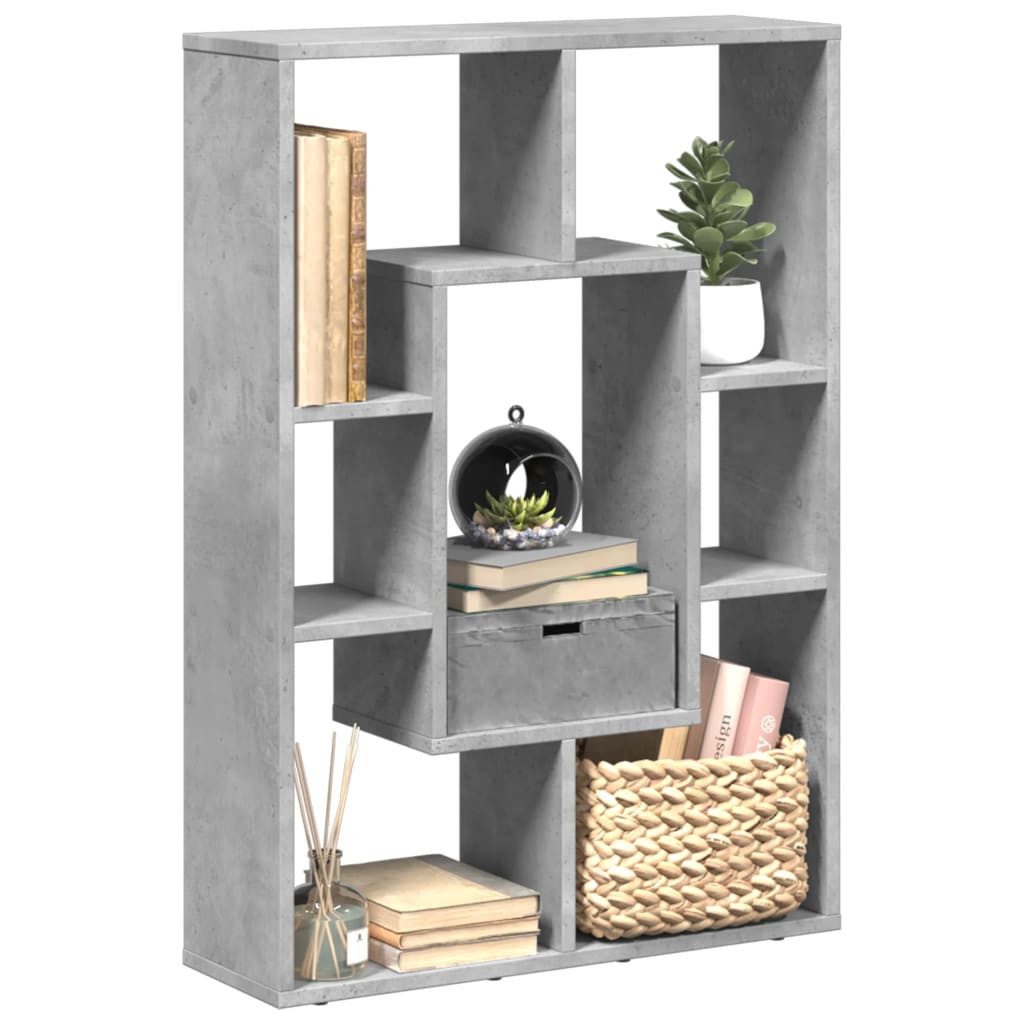 vidaXL Bücherregal Bücherregal Betongrau 63x20x90 cm Holzwerkstoff, 1-tlg.