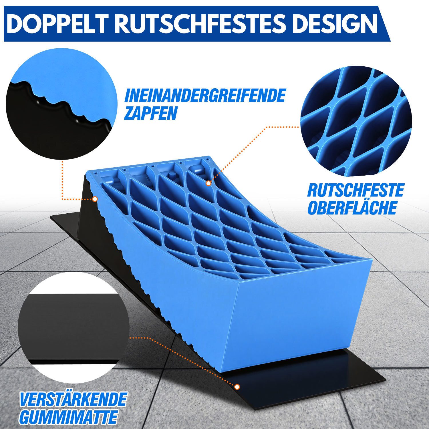 Clanmacy Auffahrrampe Auffahrrampe Auffahrkeile 2er Set bis 13.5 t Wohnwagen – Bild 3 von 5