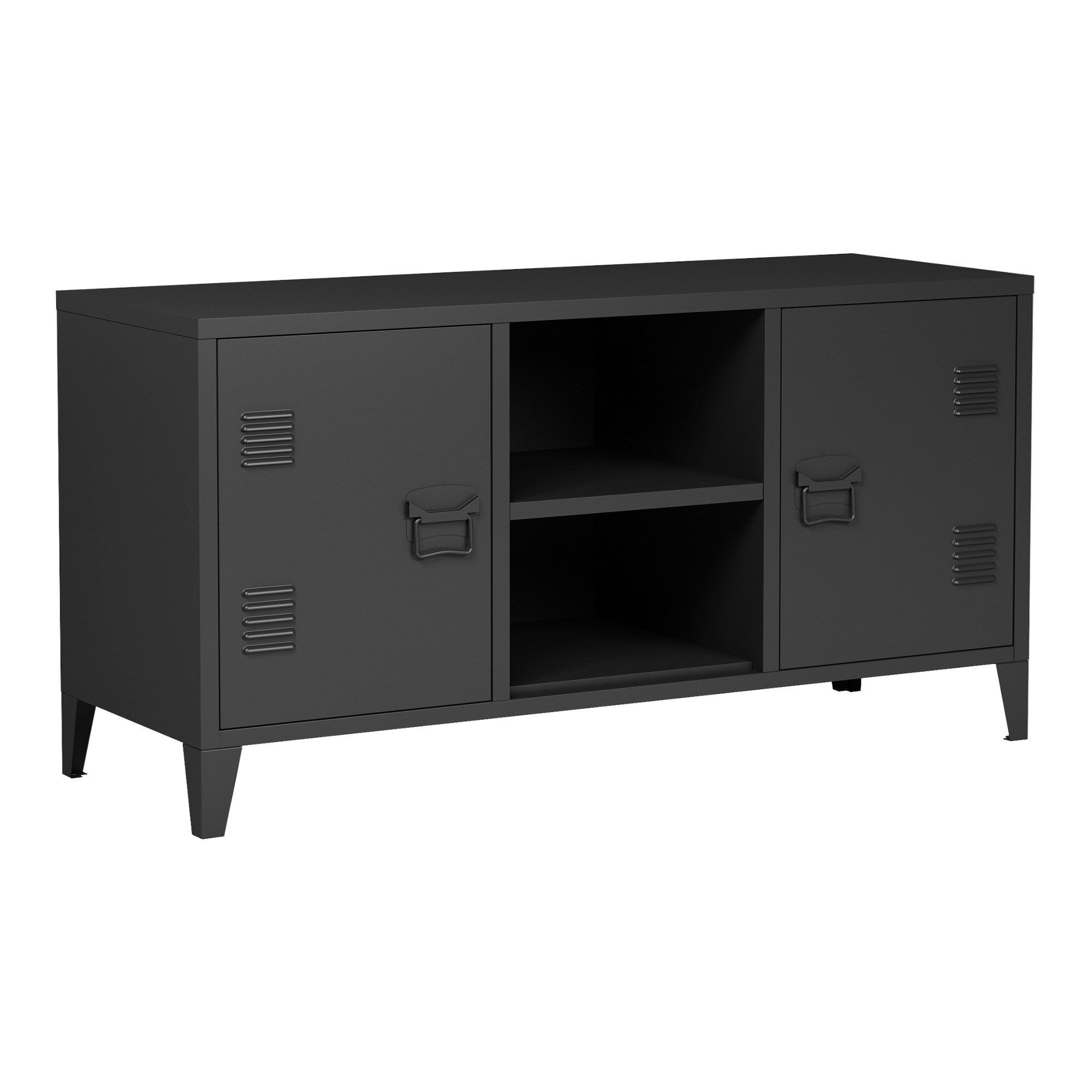 en.casa Sideboard, »Kotka« mit 2 Türen Metall 113 x 40 x 58 cm Schwarz günstig online kaufen