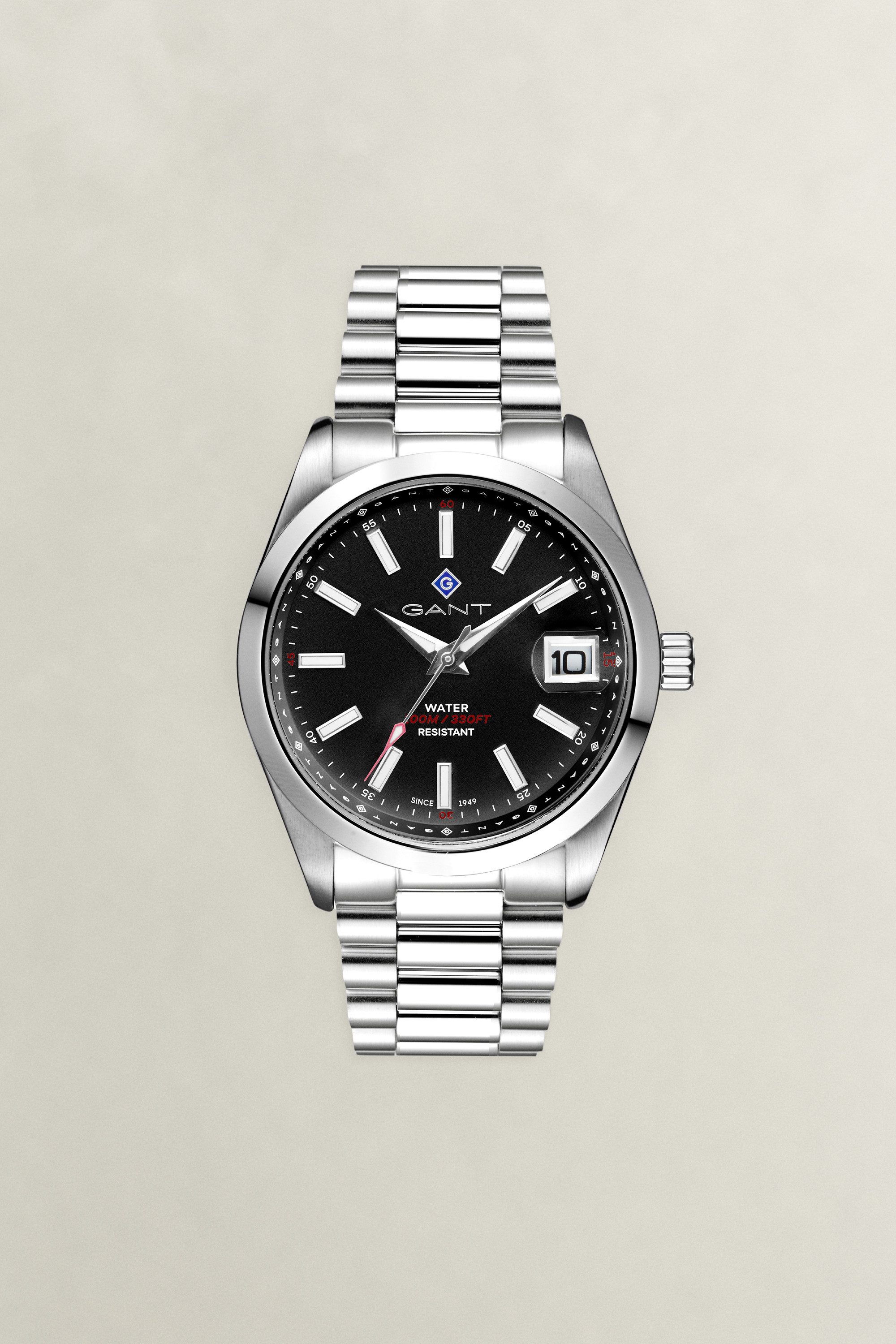Gant Quarzuhr Eastham G161012, Armbanduhr, Herrenuhr, Edelstahlarmband, analog, Tag